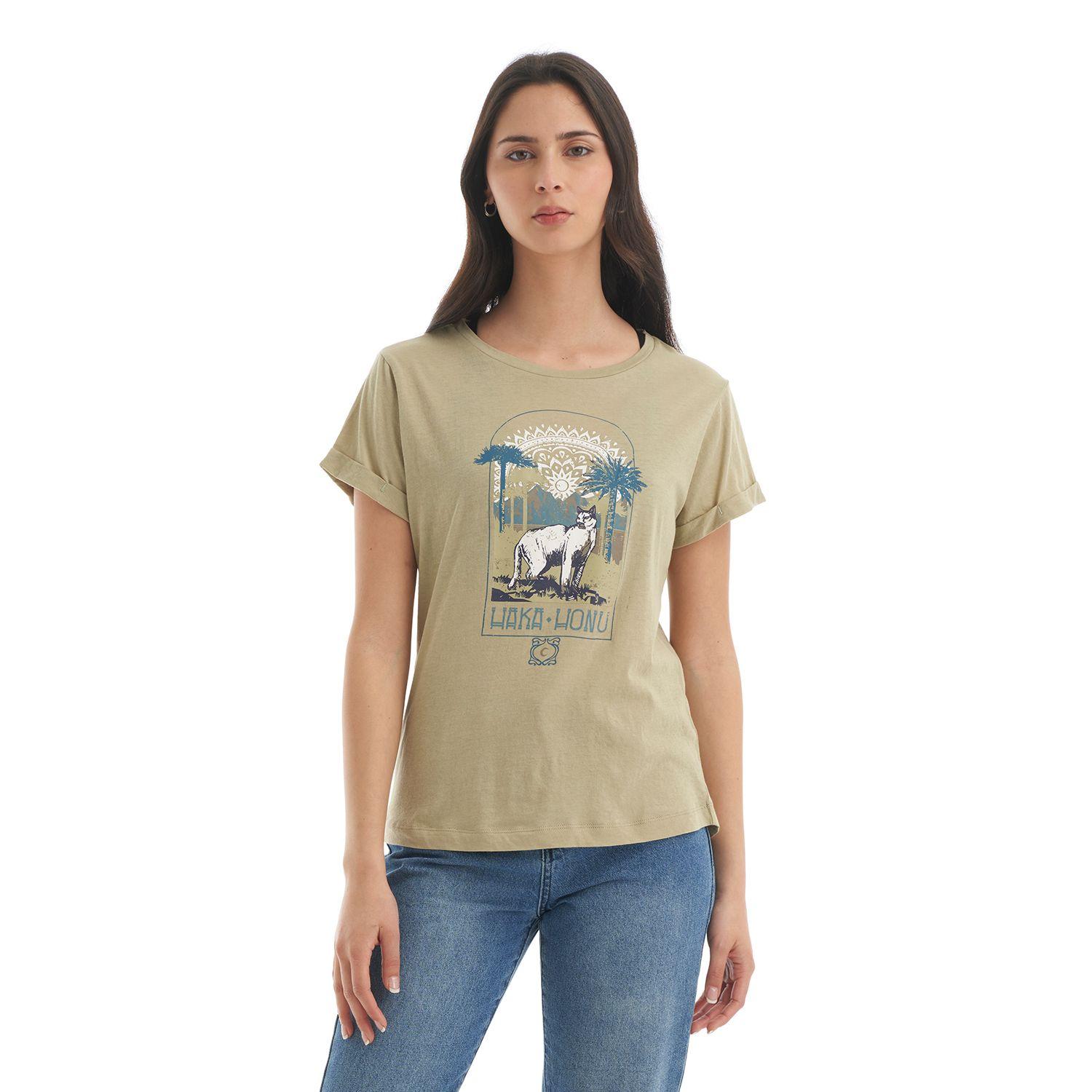 Polera Mujer Polo Verde Militar Haka Honu-1