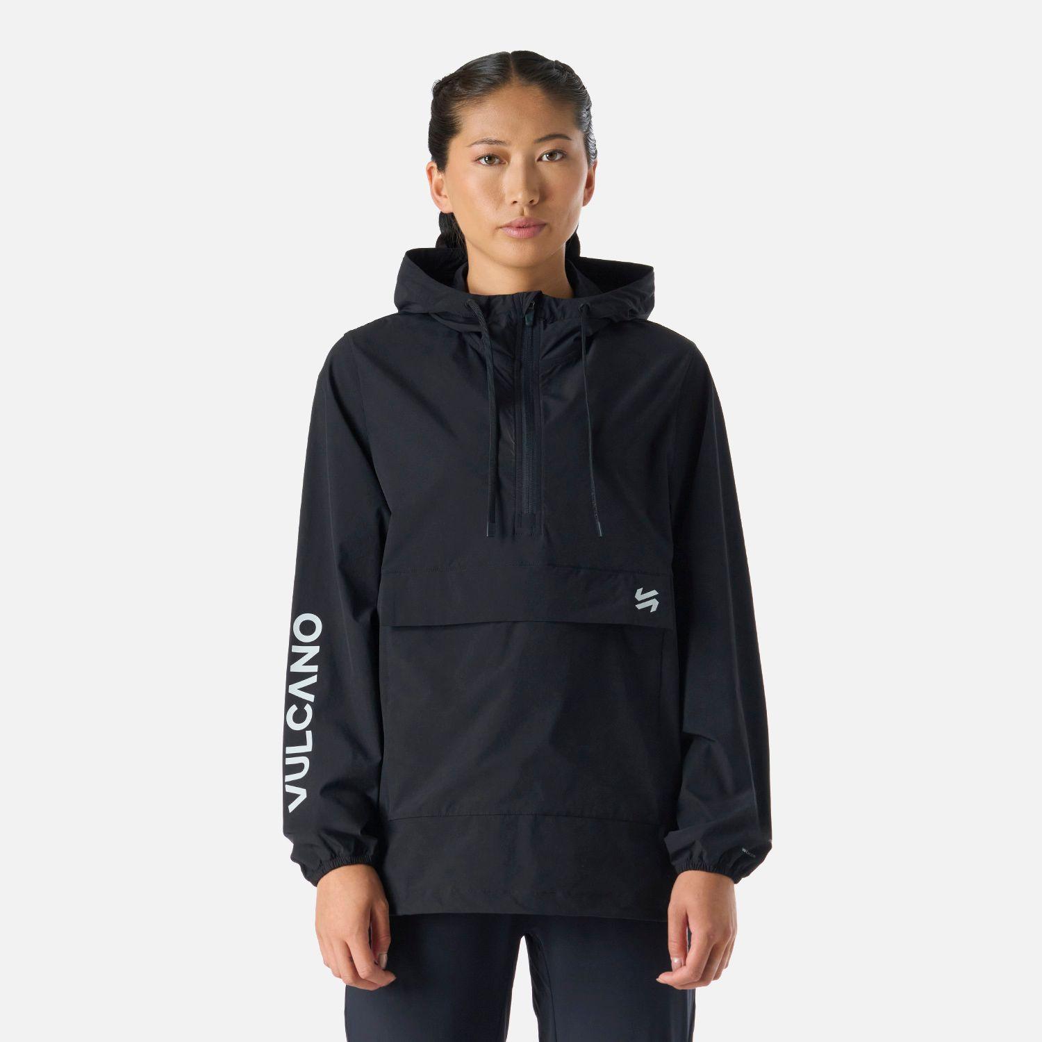 Chaqueta Mujer Tempo 1/4 Zip Windbreaker Negro Vulcano-0