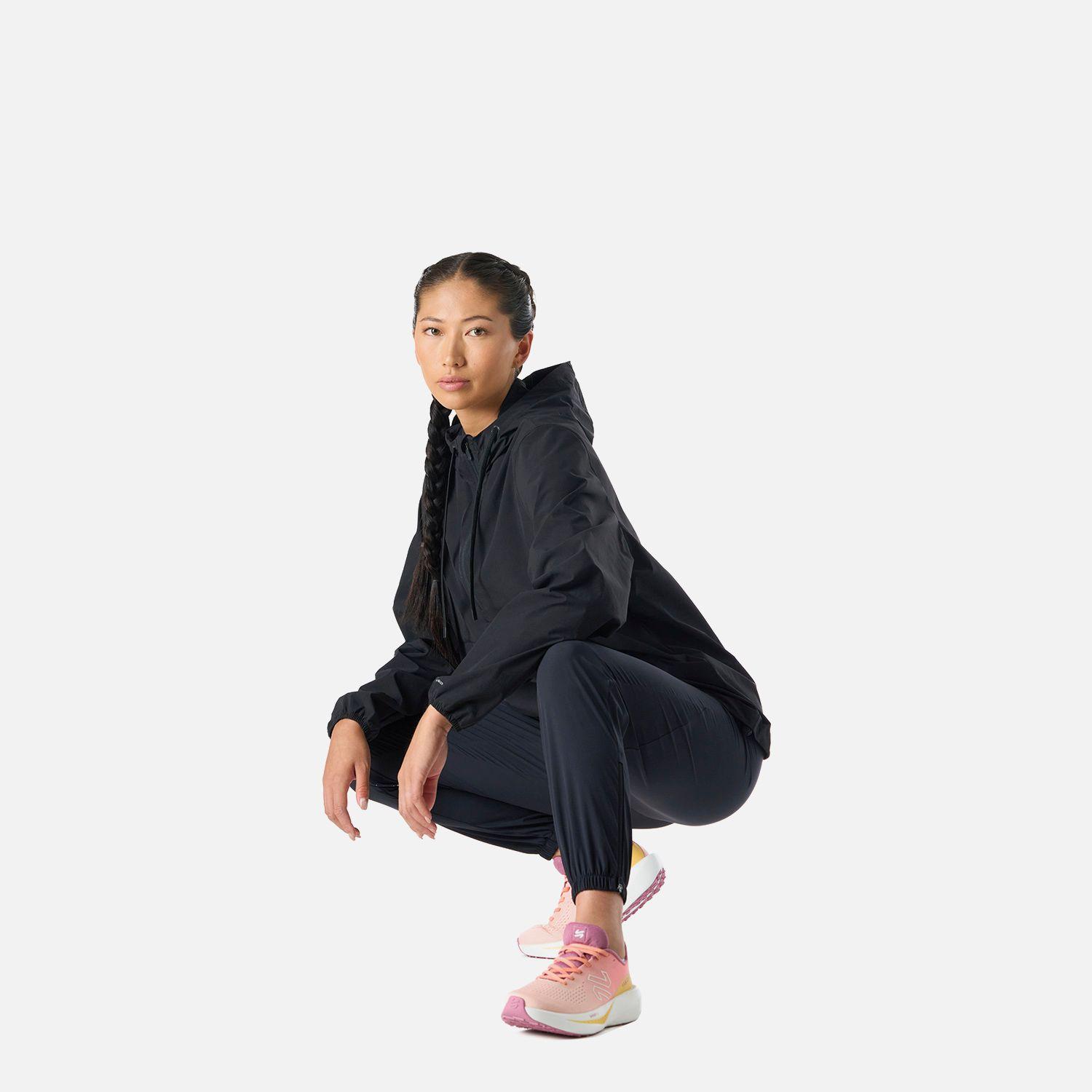 Chaqueta Mujer Tempo 1/4 Zip Windbreaker Negro Vulcano-2