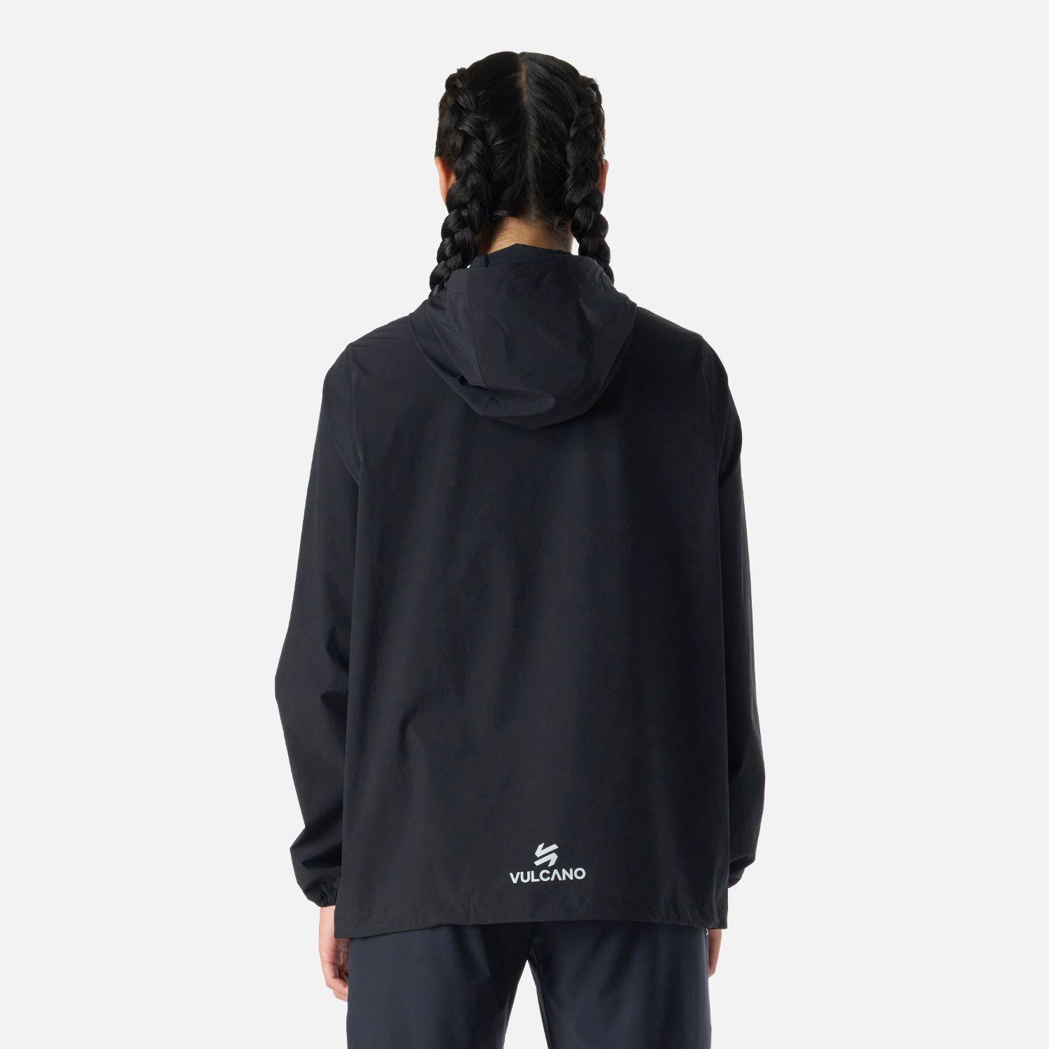 Chaqueta Mujer Tempo 1/4 Zip Windbreaker Negro Vulcano-3