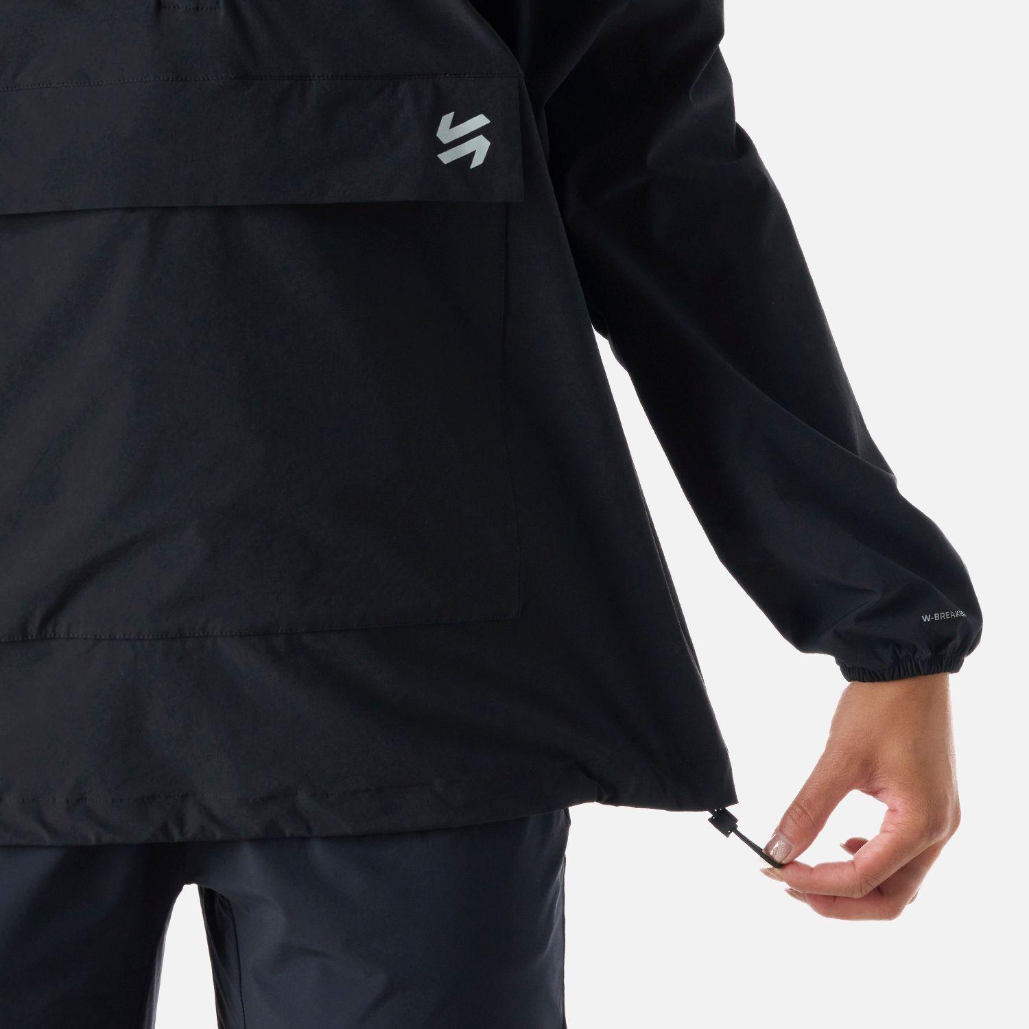 Chaqueta Mujer Tempo 1/4 Zip Windbreaker Negro Vulcano-6