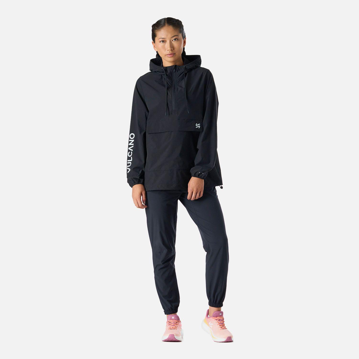 Chaqueta Mujer Tempo 1/4 Zip Windbreaker Negro Vulcano-7