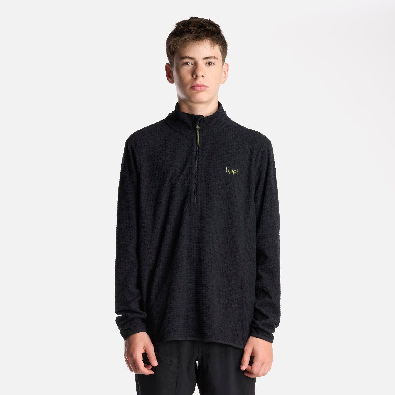 Poleron Teen Boy Mild Nano-F 14 Zip Hoody Negro Lippi I24-1