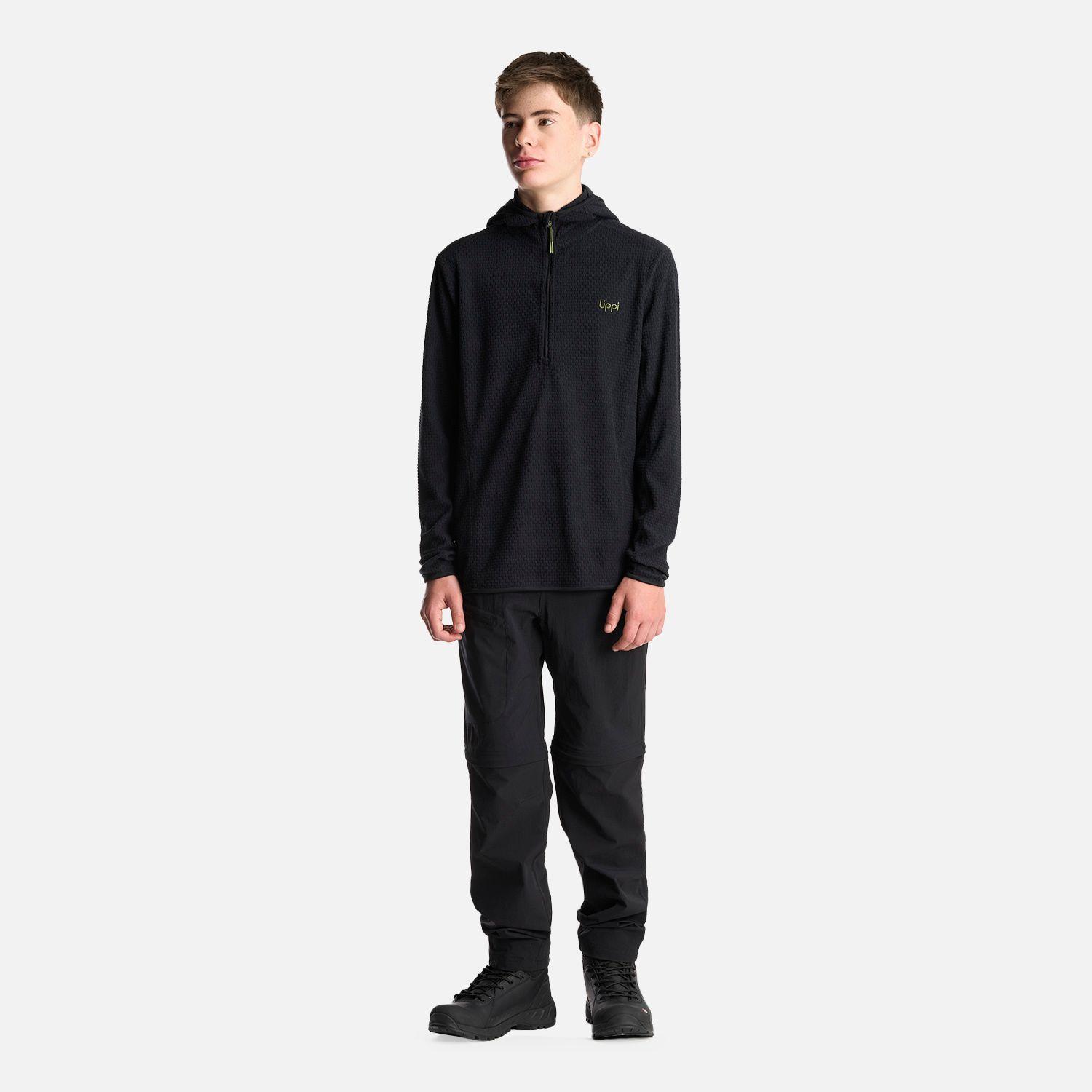 Poleron Teen Boy Mild Nano-F 14 Zip Hoody Negro Lippi I24-5