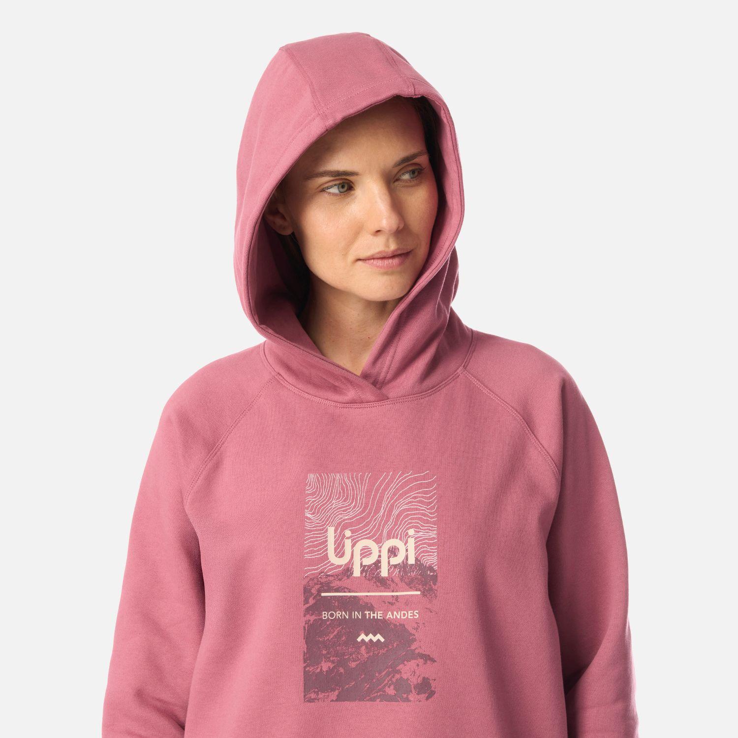 Polerón Mujer Insigne Hoody Sweatshirt Front Print Rosa Oscuro Lippi-3