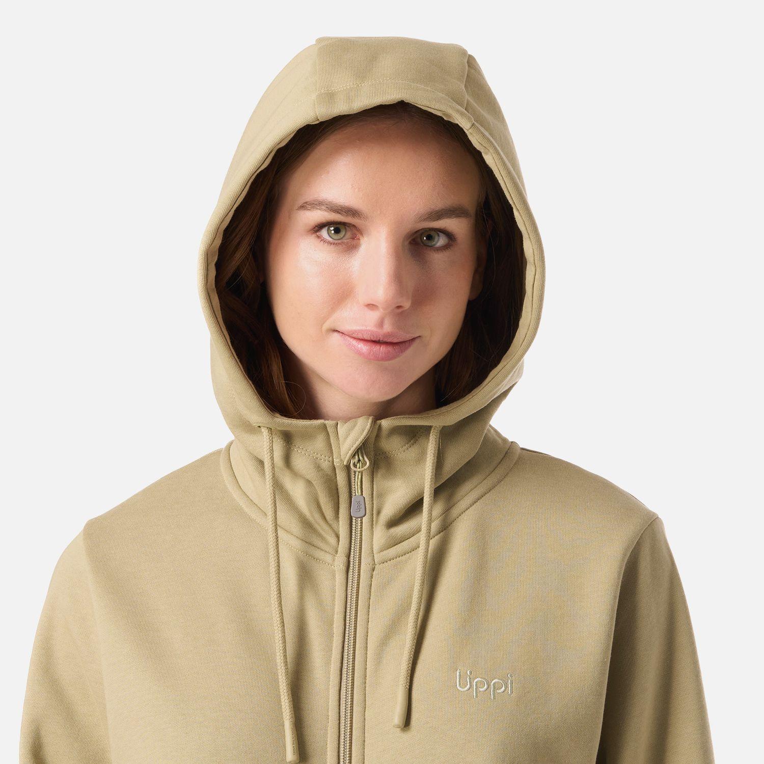 Polerón Mujer Ulmo Full Zip Hoody Sweatshirt Verde Oliva Lippi V26-3