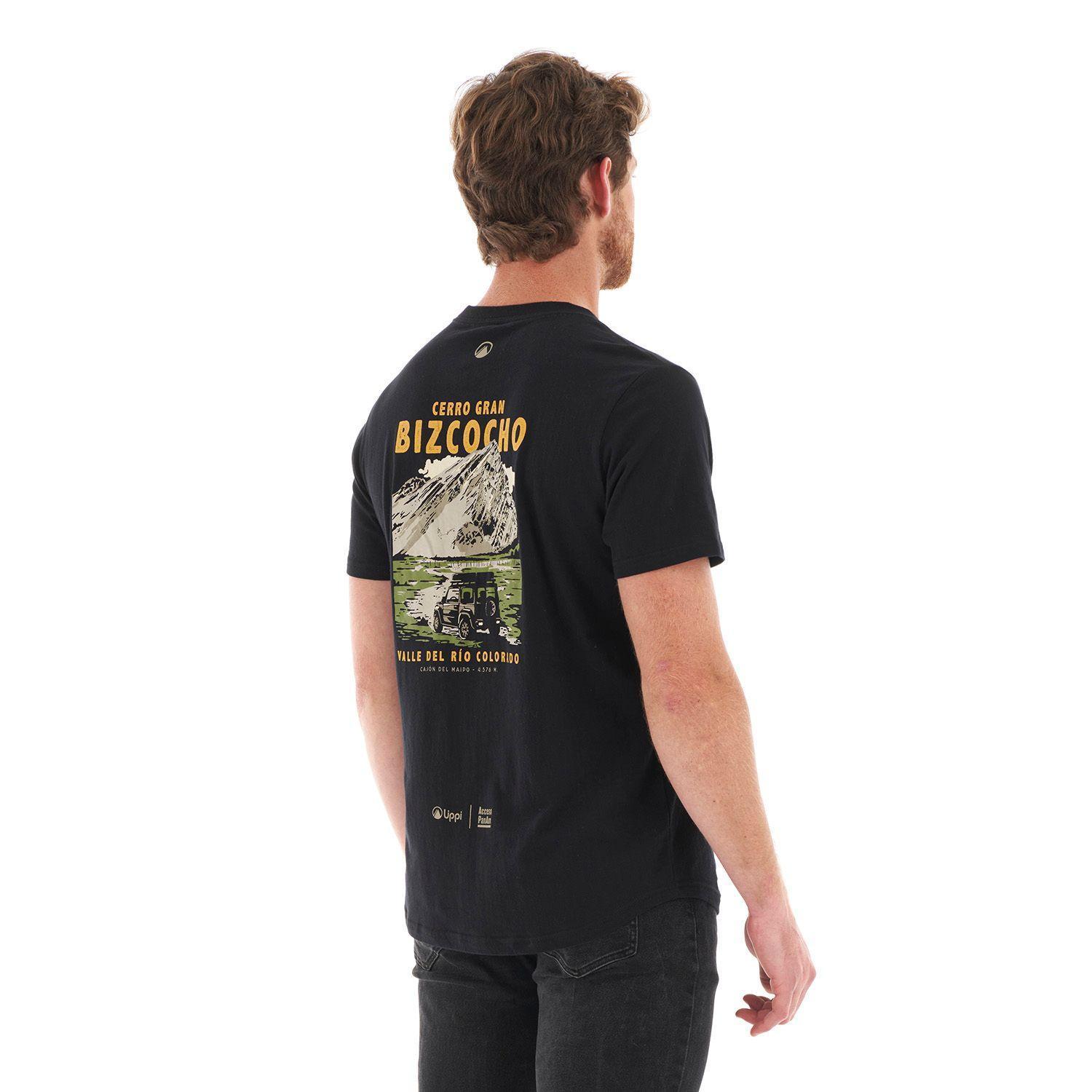 Polera Hombre Cerro Gran Bizcocho T-Shirt Negro Lippi-4