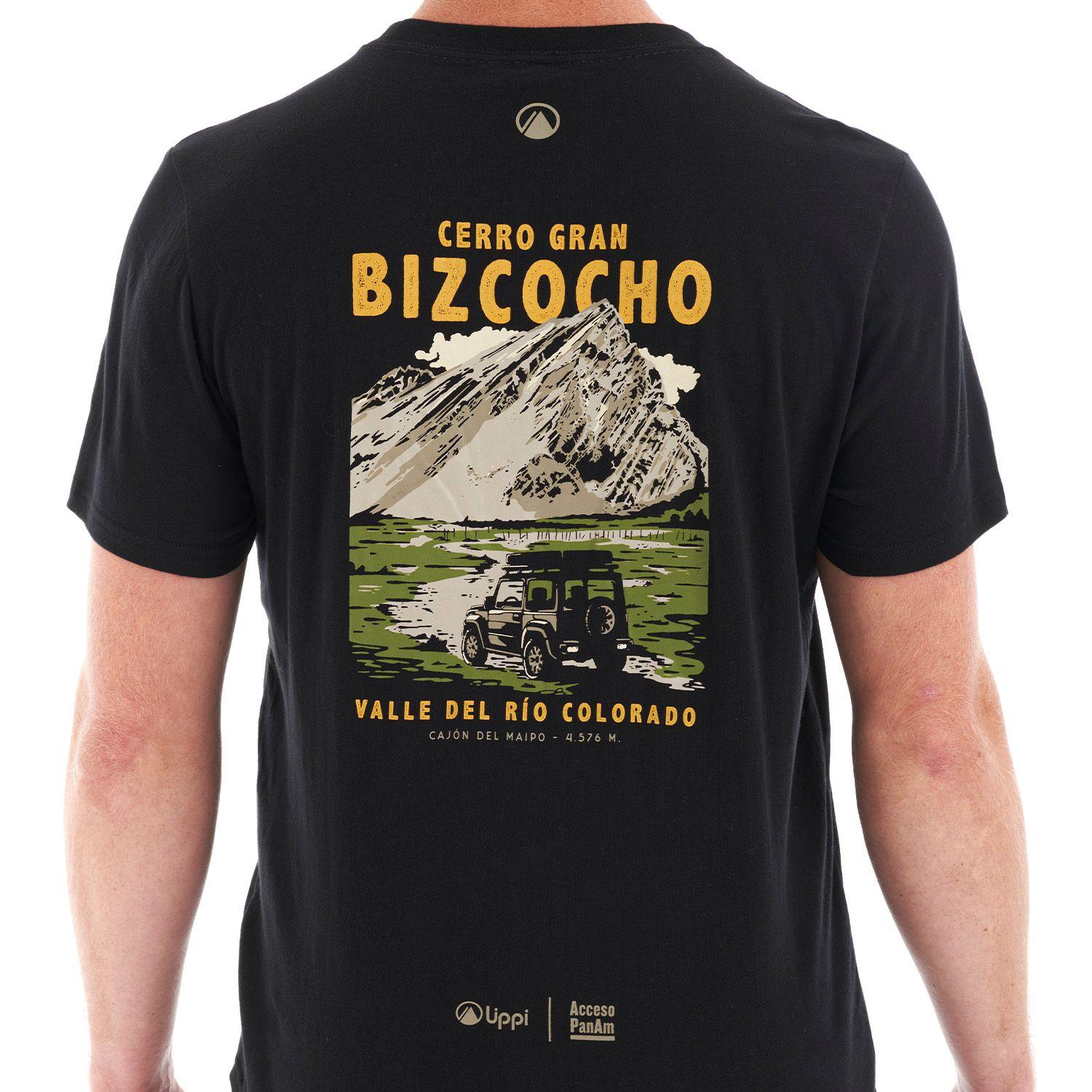 Polera Hombre Cerro Gran Bizcocho T-Shirt Negro Lippi-6