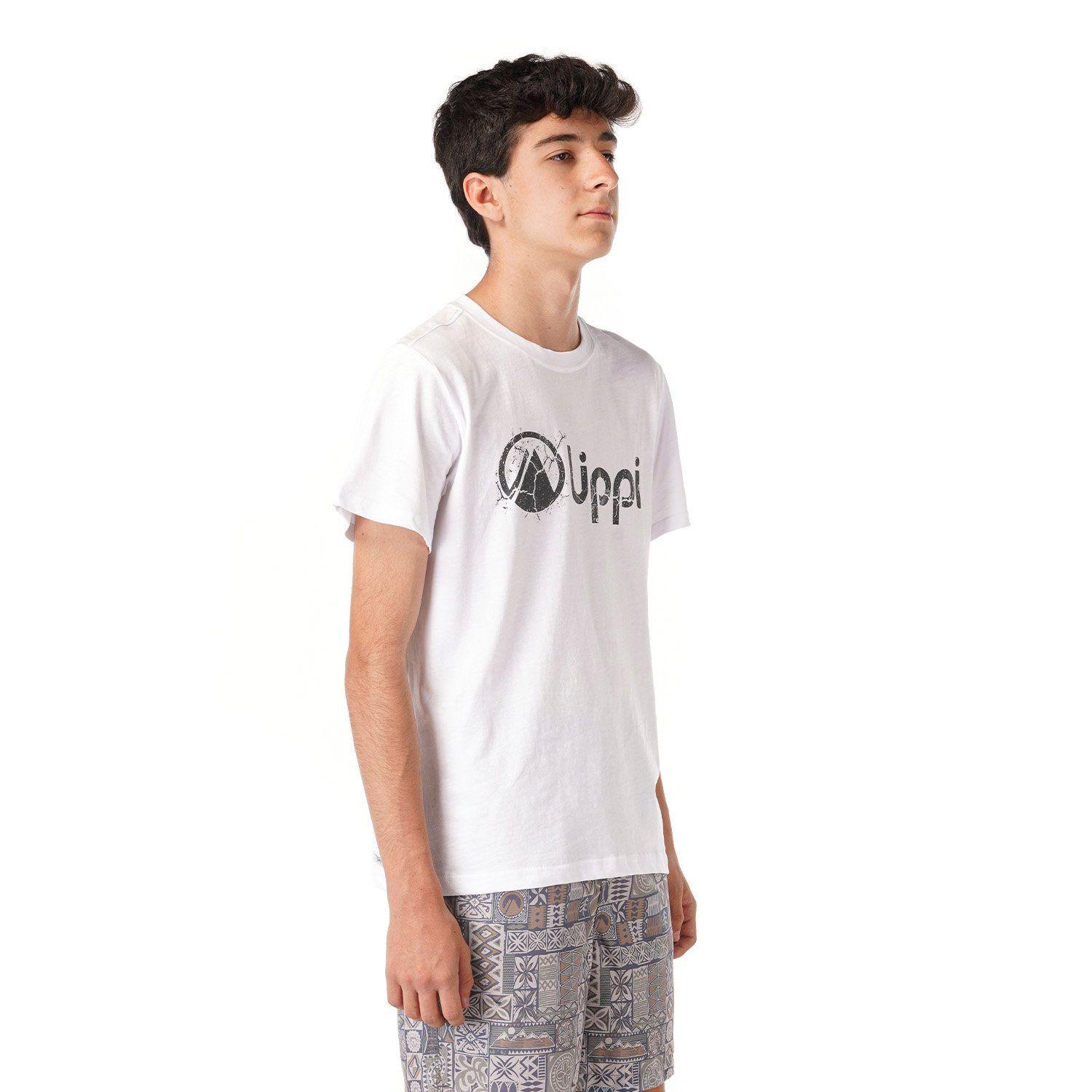 Polera Teen Boy Logo Lippi UV-Stop T-Shirt Blanco Lippi V23-2