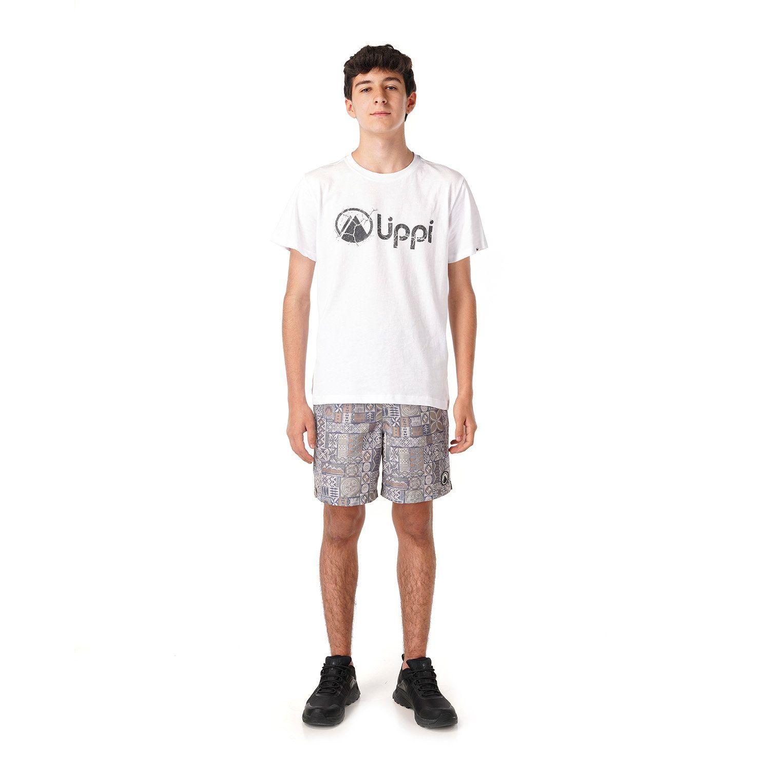 Polera Teen Boy Logo Lippi UV-Stop T-Shirt Blanco Lippi V23-4