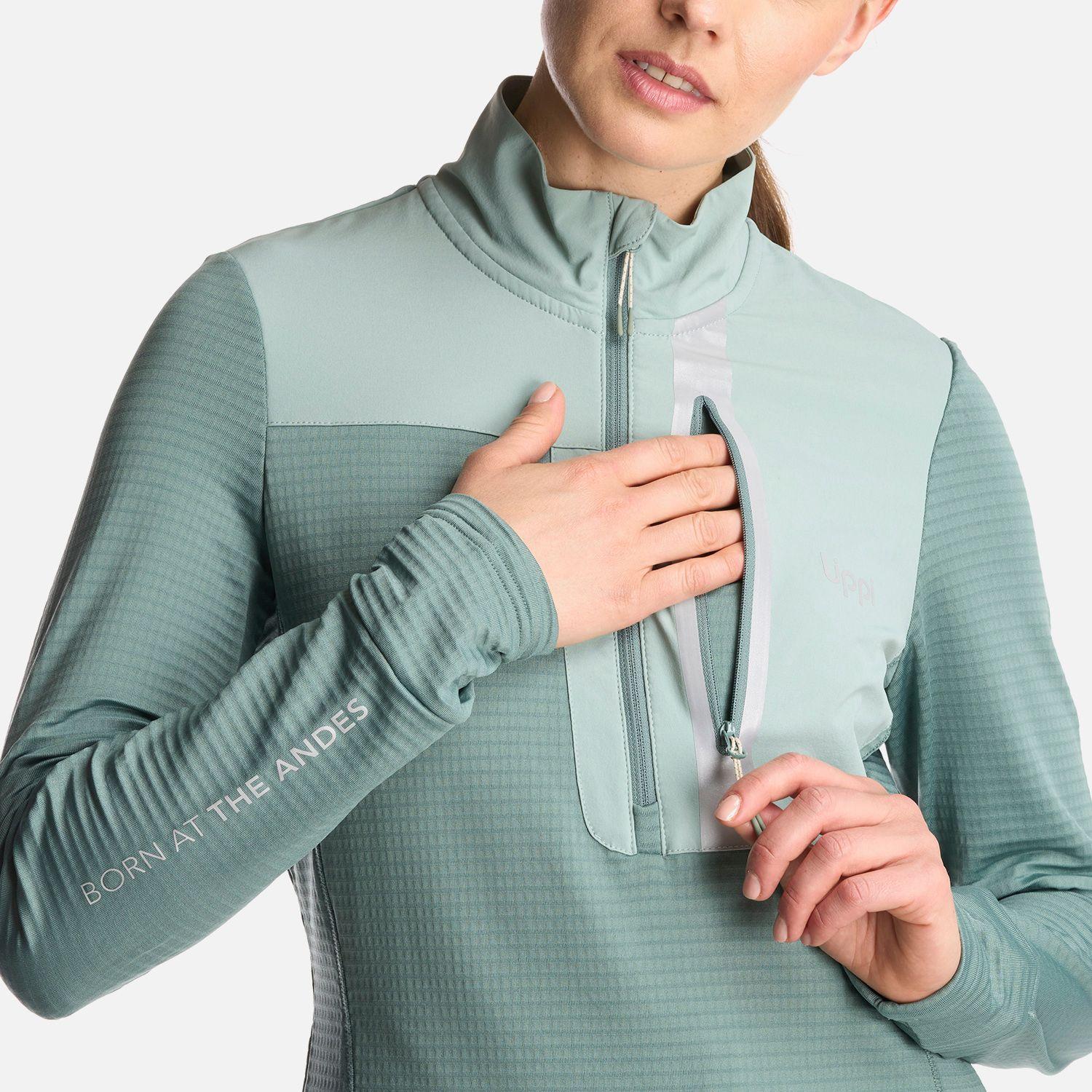 Poleron Mujer Karova Nano F 1/4 Zip Jade Lippi-5
