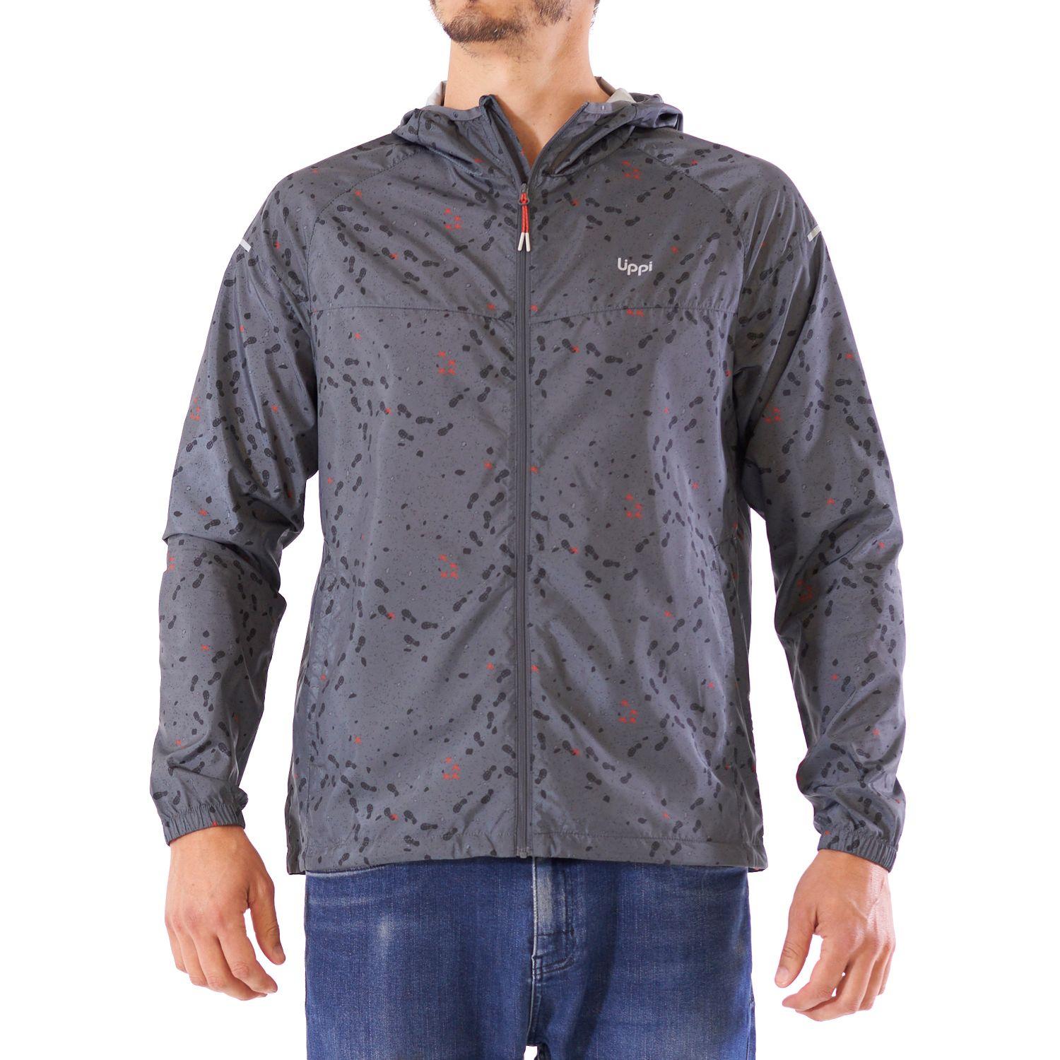 Chaqueta Hombre Nightfall Wind-Breaker Hoody Jacket Print Gris Oscuro Lippi-1