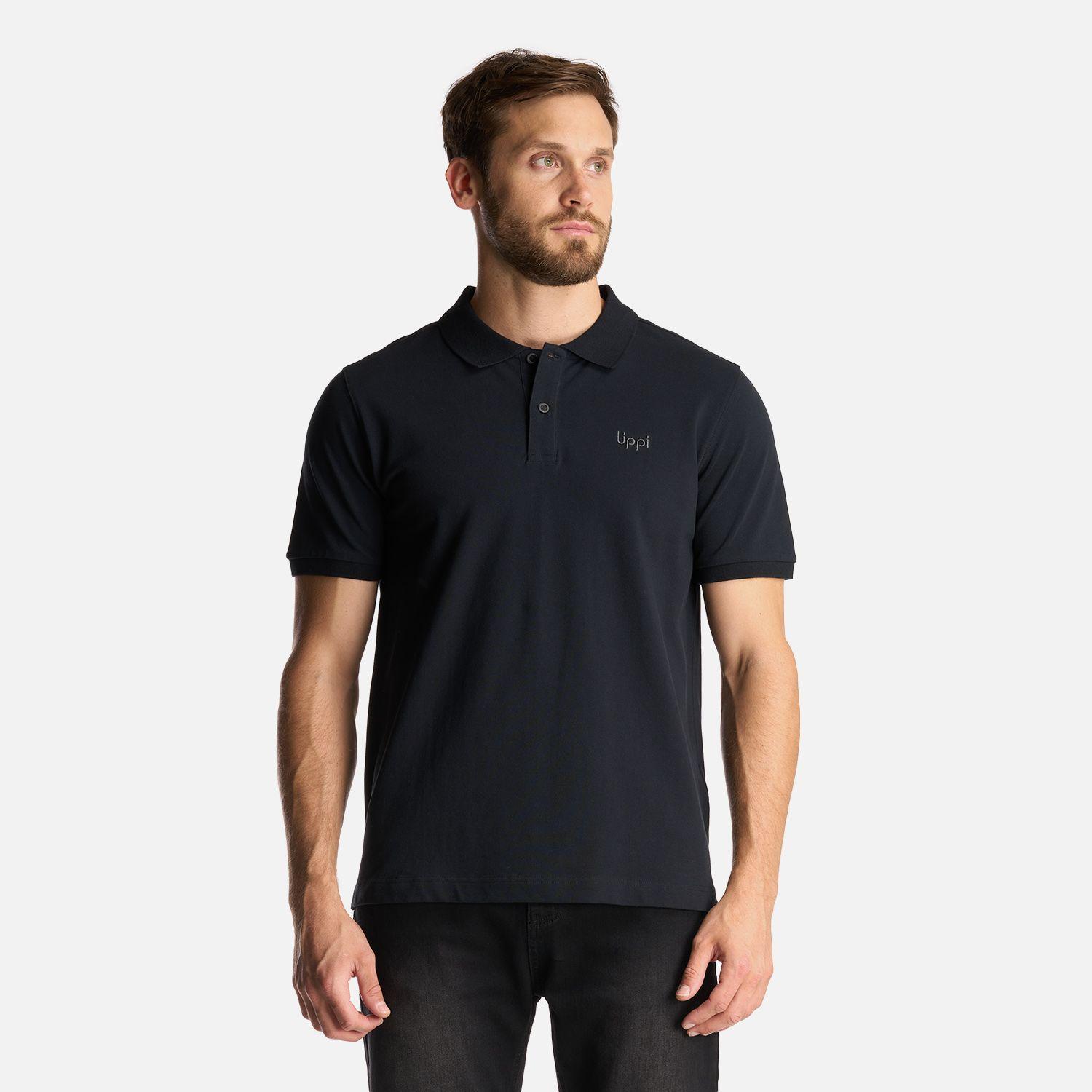 Polera Hombre First Class Elastic Polo Negro Lippi I24-1