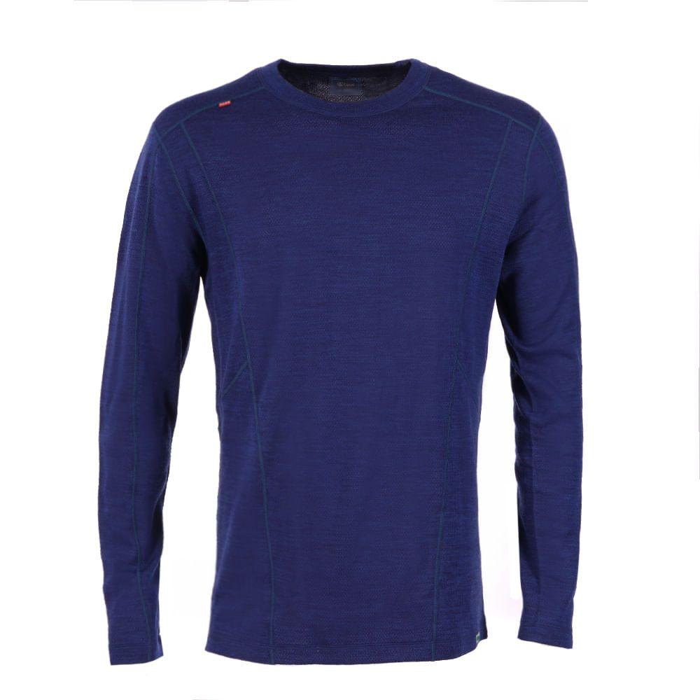 Primera Capa Hombre Skintec 3000 Merino Top Melange Azul Lippi-0