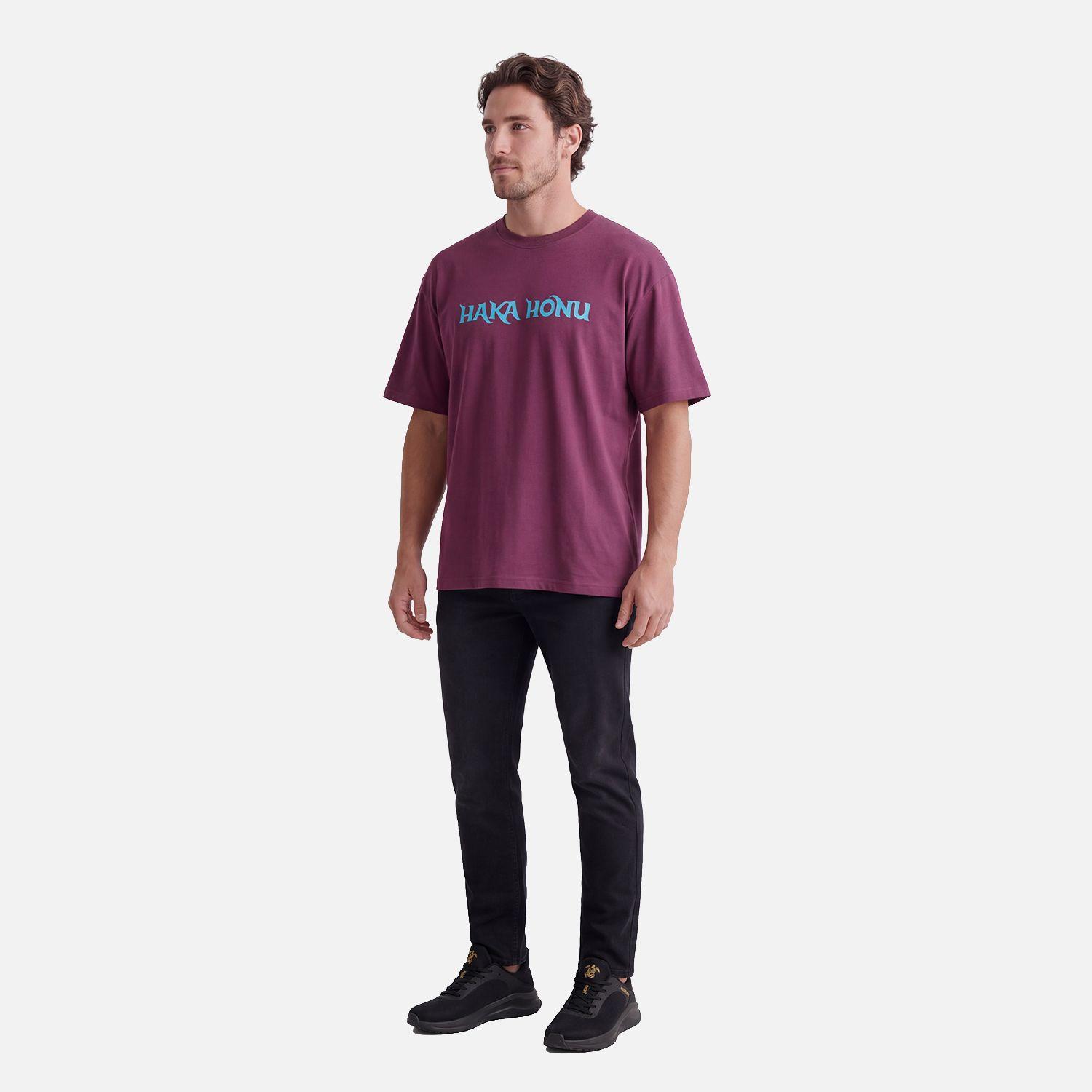 Polera Hombre Logo Morado Oscuro Haka Honu V27-3