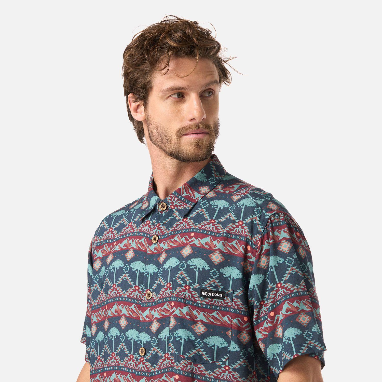 Camisa Hombre Good Karma Print Azul Noche Haka Honu V26-3