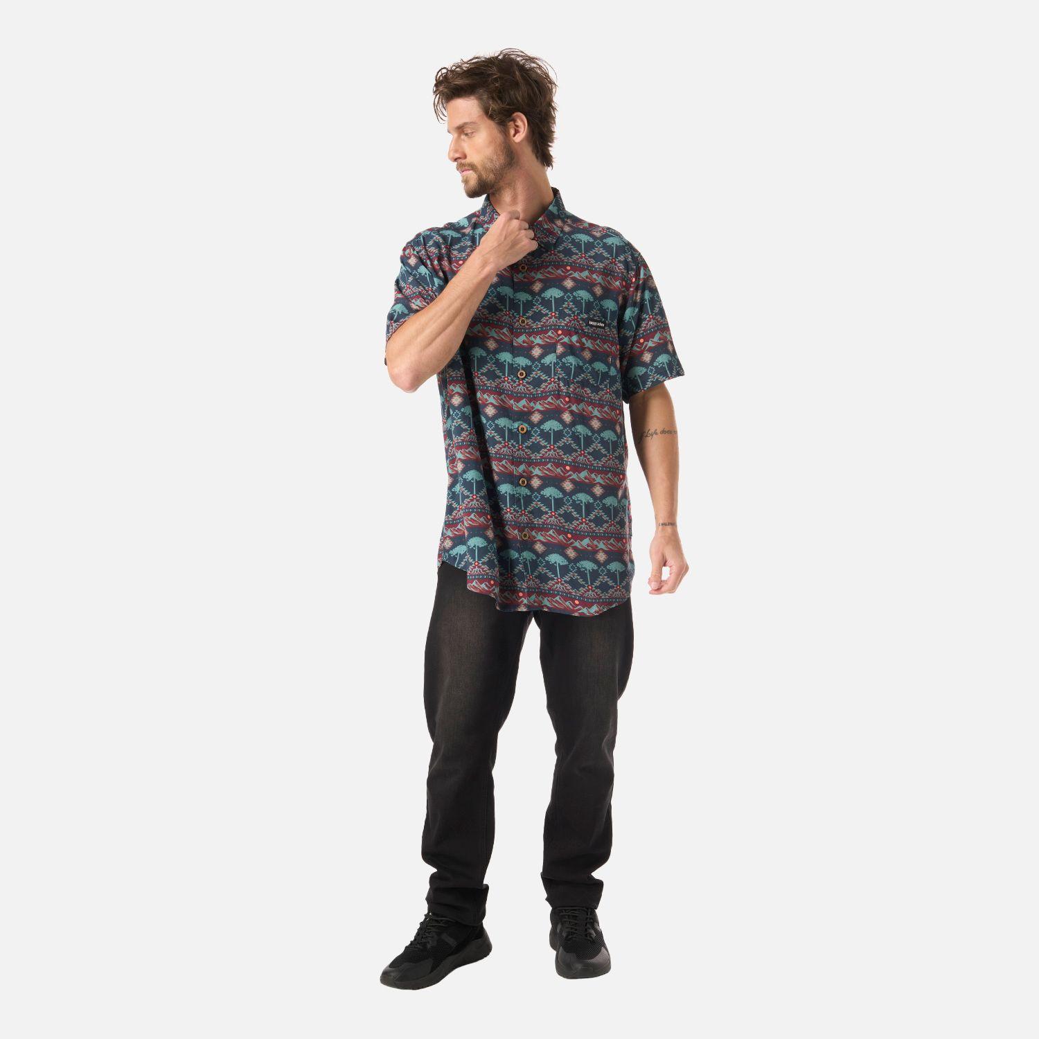Camisa Hombre Good Karma Print Azul Noche Haka Honu V26-4