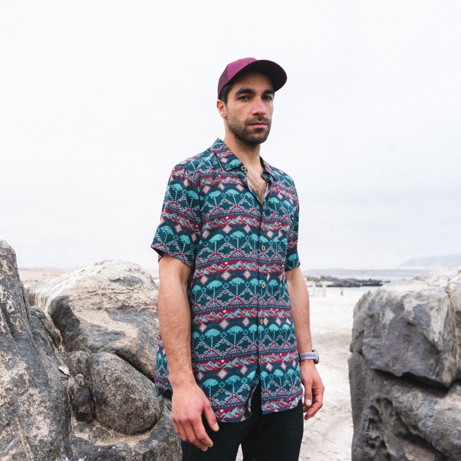 Camisa Hombre Good Karma Print Azul Noche Haka Honu-6