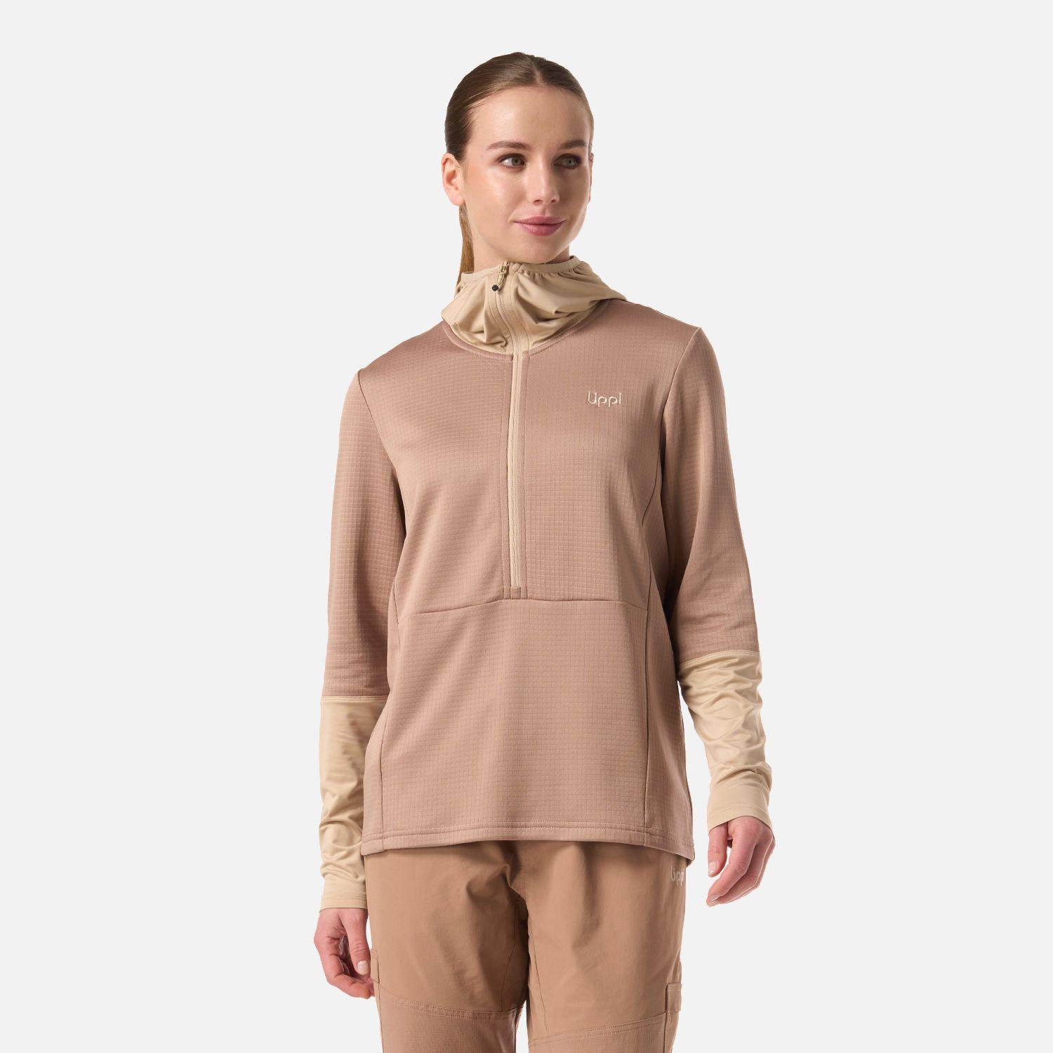 Polerón Mujer Maestri Nano-F 1/4 Zip Hoody Canela Lippi V26-0