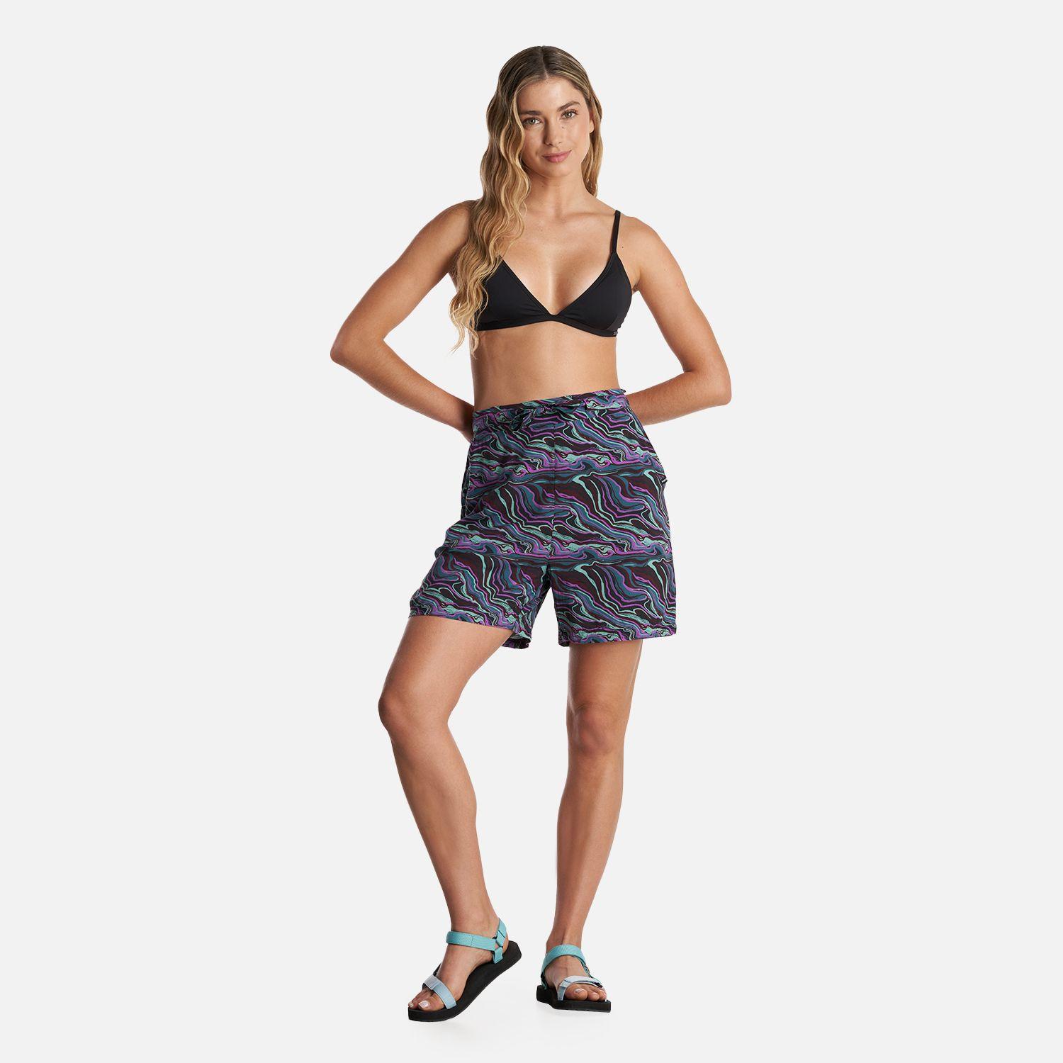 Short Mujer Jipoff Print Negro Haka Honu-5
