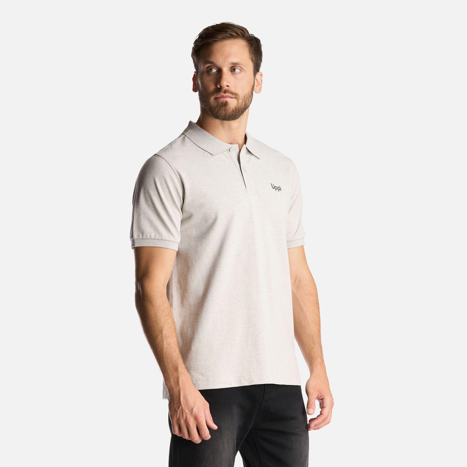 Polera Hombre First Class Elastic Polo Melange Gris Claro Lippi I24-2