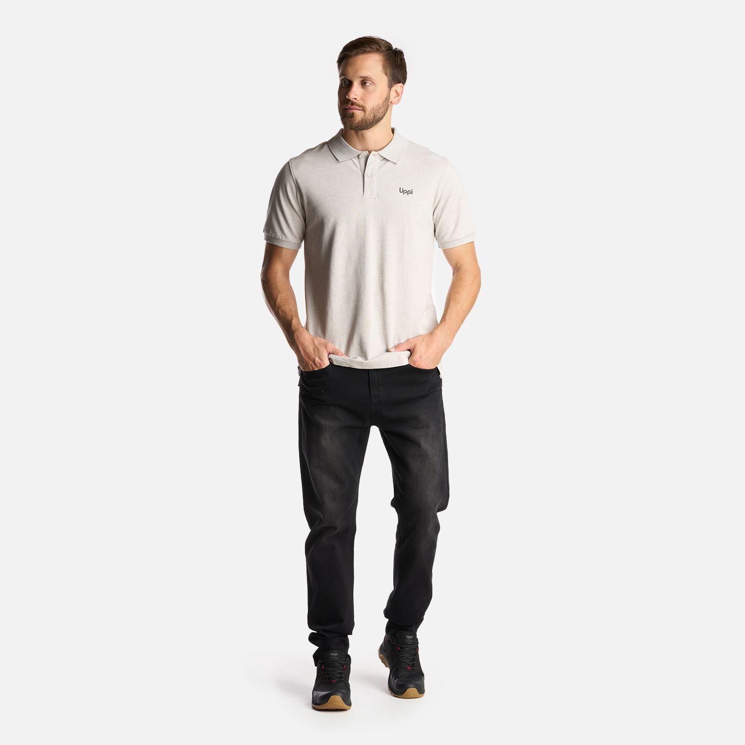 Polera Hombre First Class Elastic Polo Melange Gris Claro Lippi I24-5
