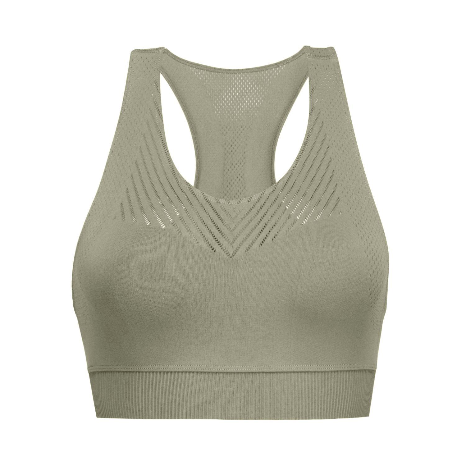 Peto Mujer In-Action Seamless Bra Verde Mate Lippi-0