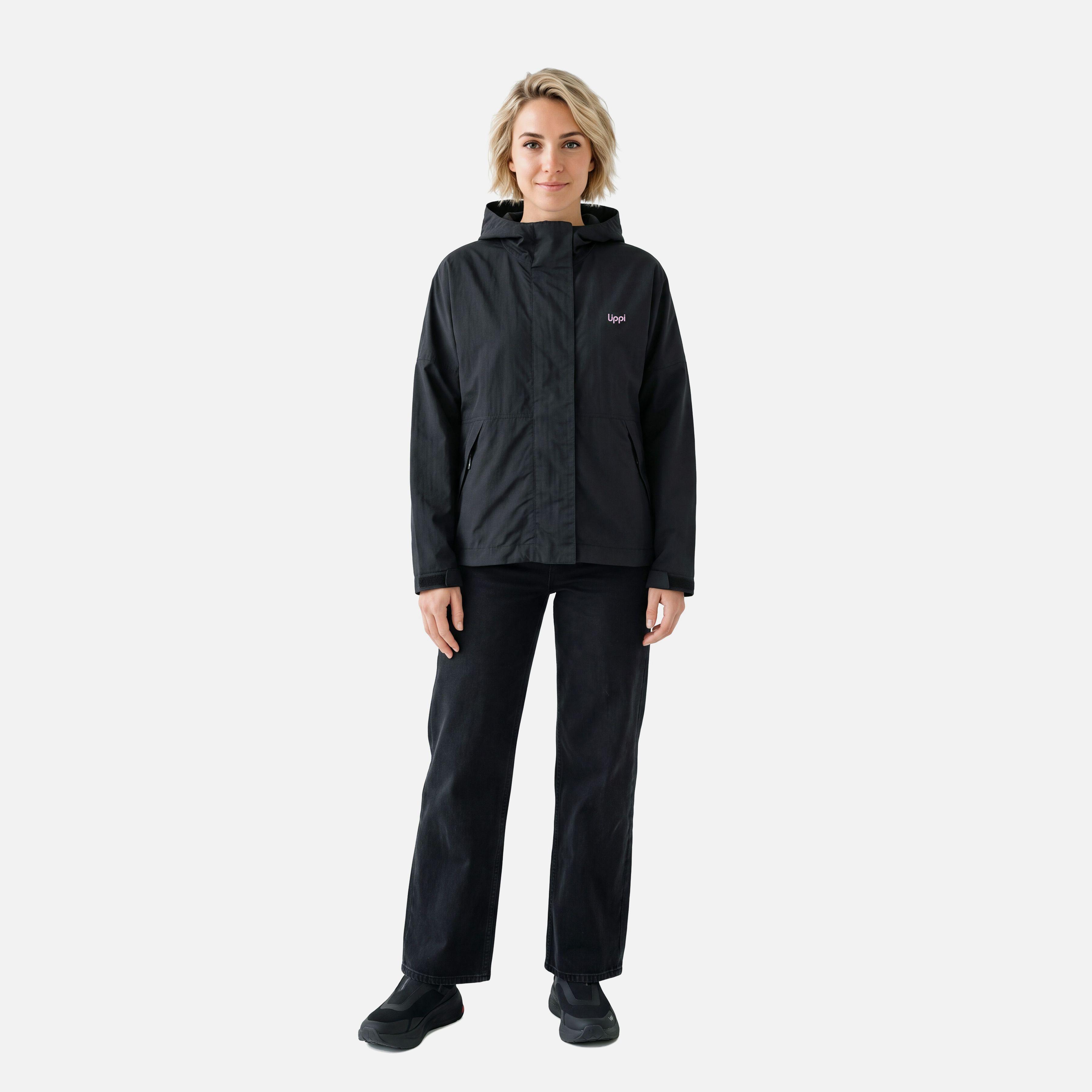 Chaqueta Mujer CityMe WindBreaker Hoody Jacket Negro Lippi V27-3