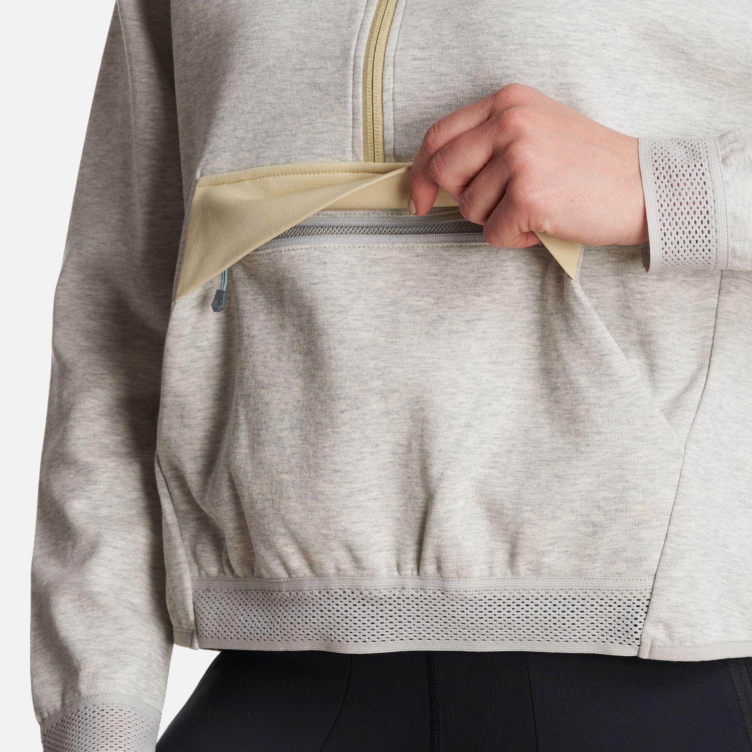 Poleron Mujer  DownStreet 1/4 Zip Sweatshirt Melange Gris Lippi-4