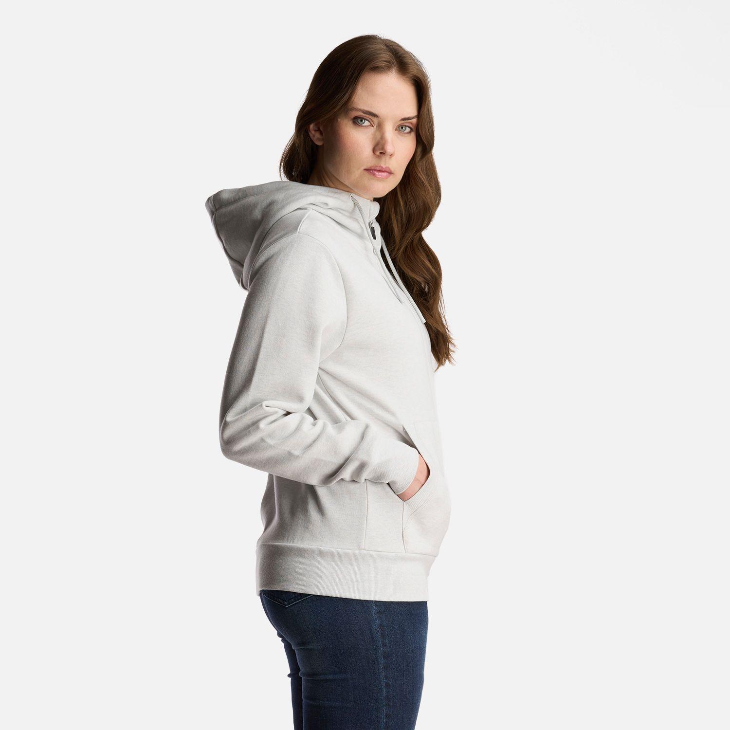 Poleron Mujer Ulmo Full Zip Hoody Sweatshirt Melange Gris Claro Lippi I24-3