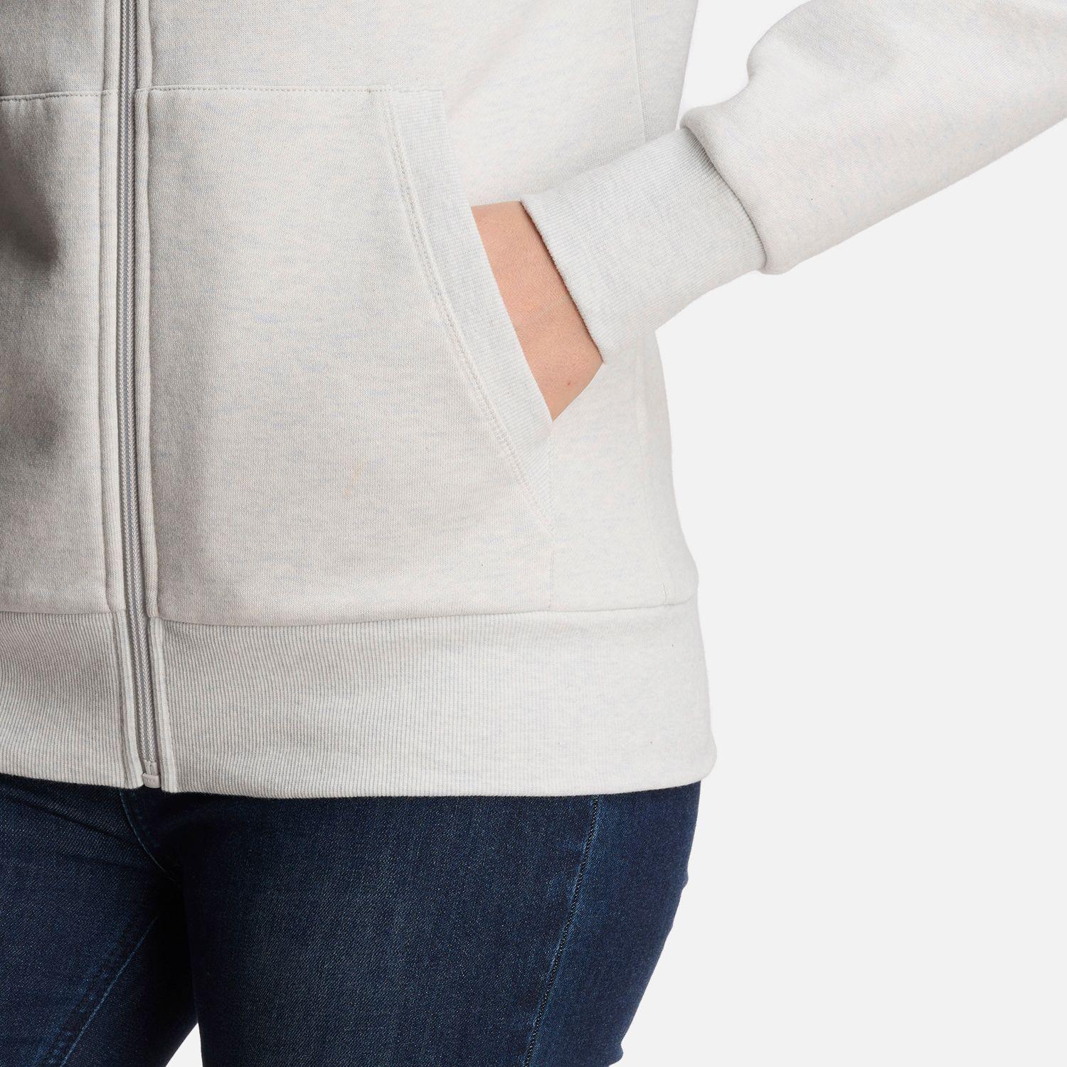 Poleron Mujer Ulmo Full Zip Hoody Sweatshirt Melange Gris Claro Lippi I24-6