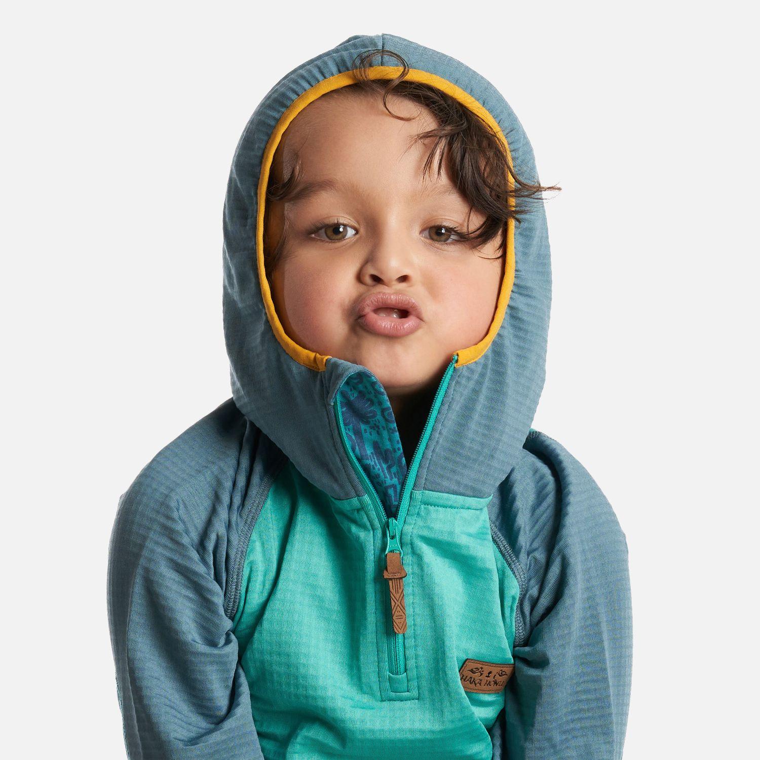 Poleron Unisex Taina poki Turquesa Oscuro Haka Honu-3