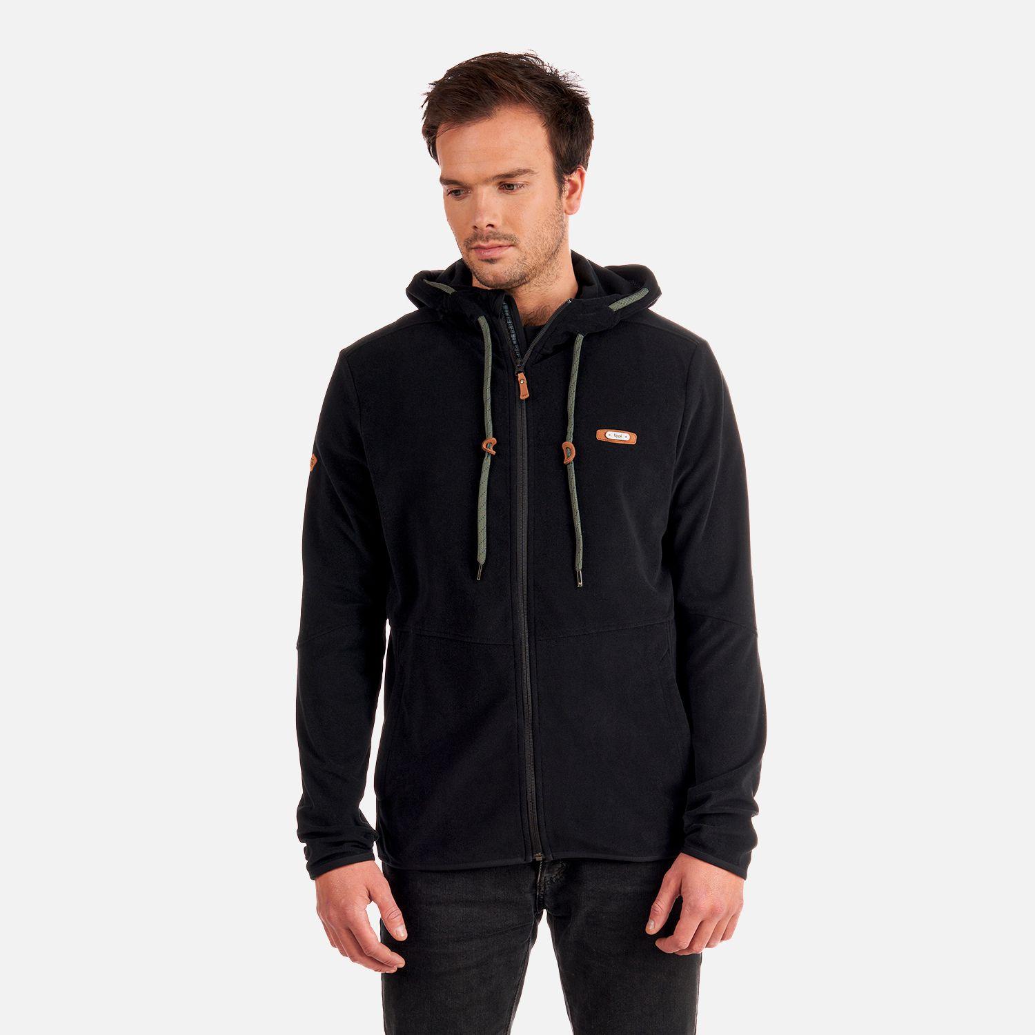 Poleron Hombre Stripes Nano-F Full Zip Hoody Negro Lippi V23-1