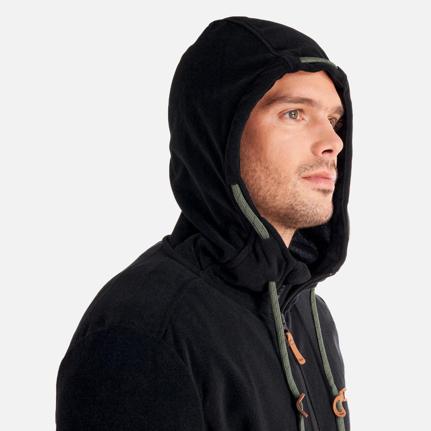 Poleron Hombre Stripes Nano-F Full Zip Hoody Negro Lippi V23-5