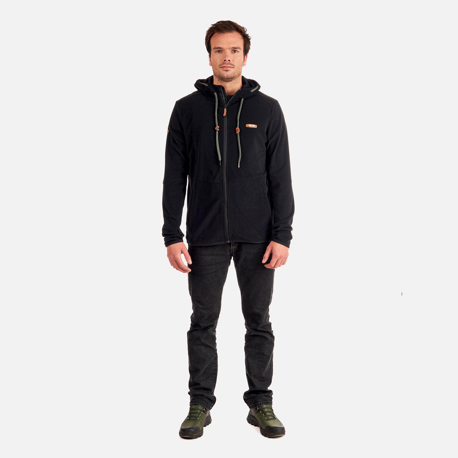 Poleron Hombre Stripes Nano-F Full Zip Hoody Negro Lippi V23-7