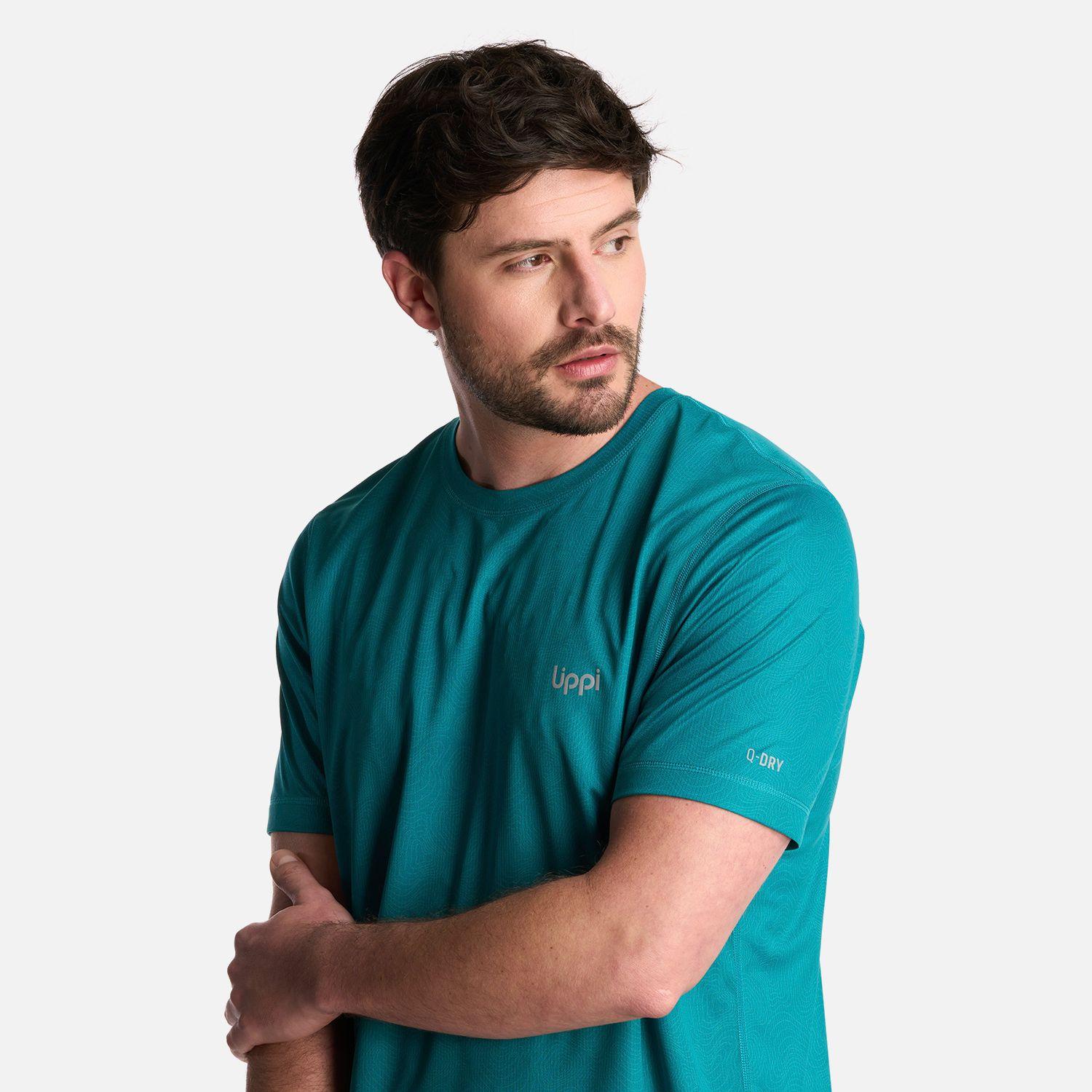 Polera Hombre Core Q-Dry T-Shirt Print Turquesa Lippi-3