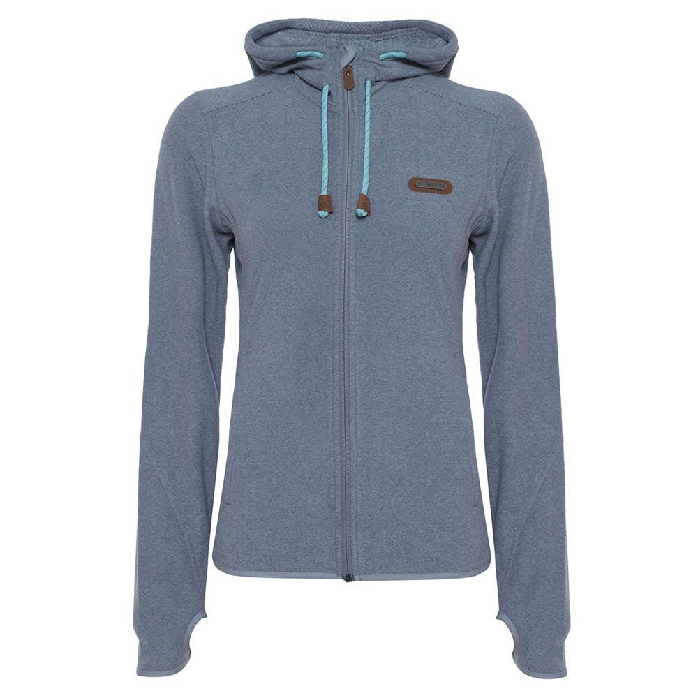 Poleron Mujer Stripes Nano-F Full Zip Gris Medio Lippi V18-0