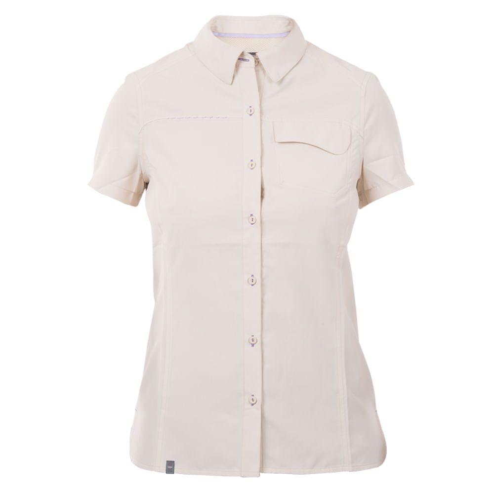 Camisa Mujer Rosselot Short Sleeve Q-Dry Shirt Crema Lippi-0