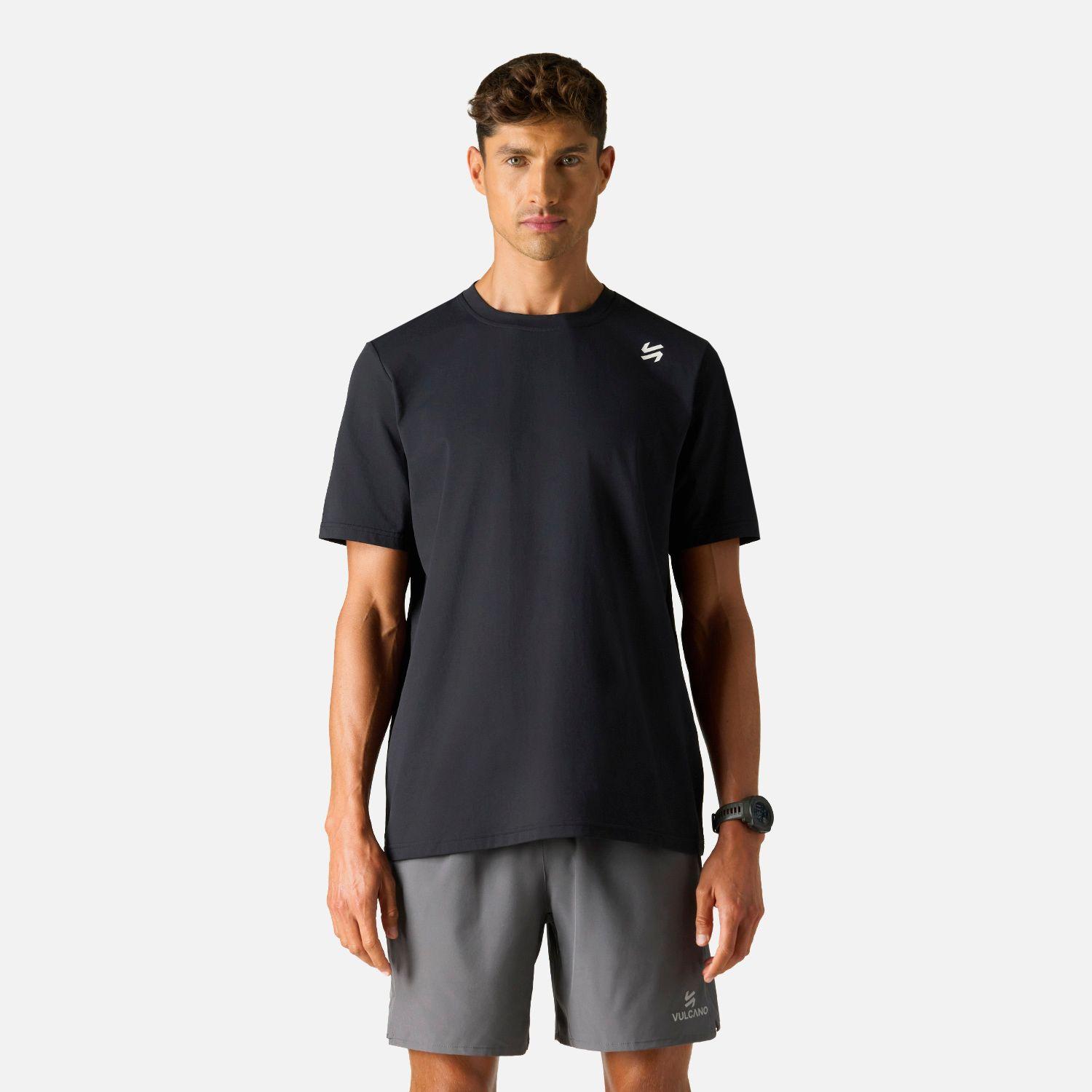 Polera Hombre Tempo T-Shirt Negro Vulcano-0