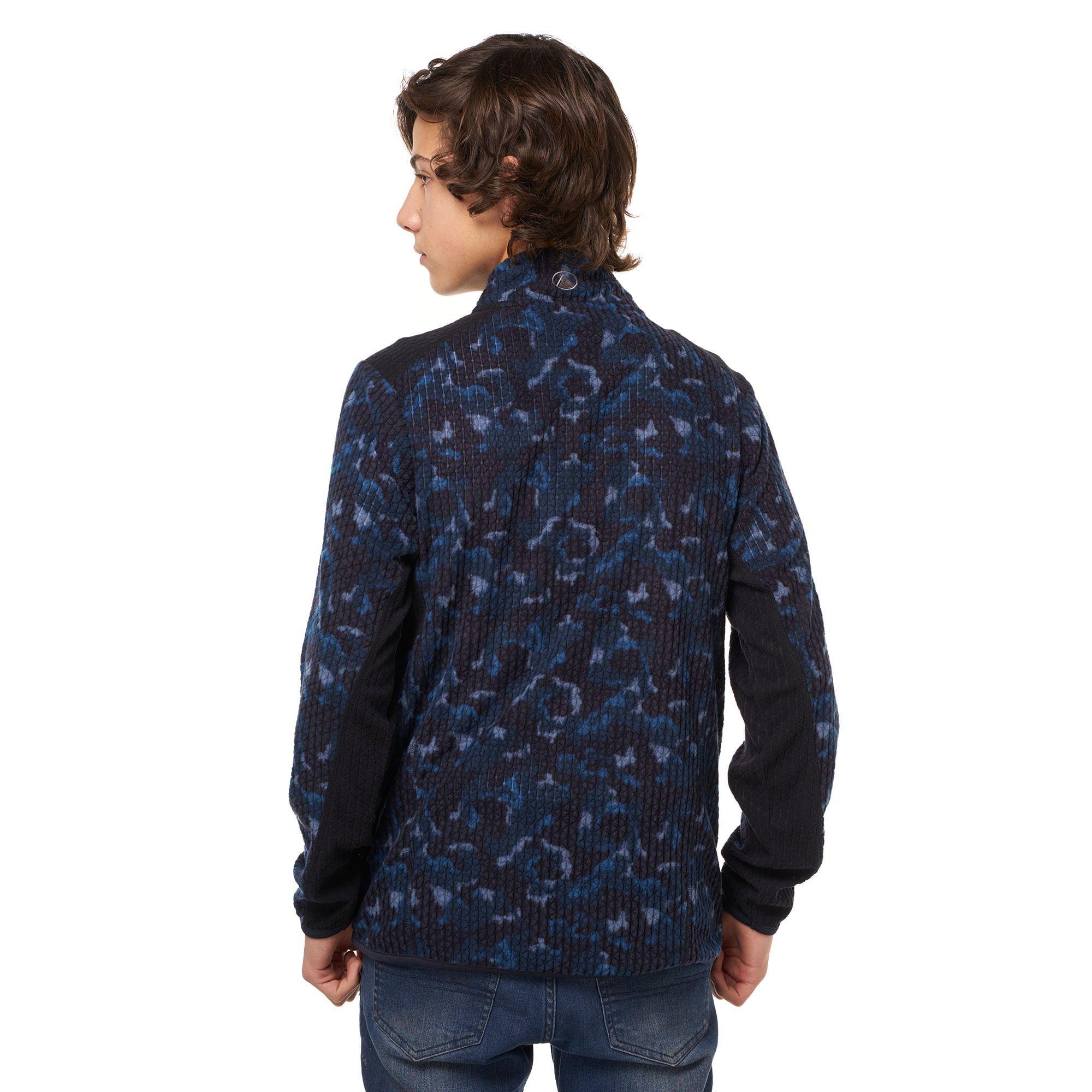 Poleron Teen Boy Mild Nano-F 1/4 Zip Print Azul Noche Lippi-2