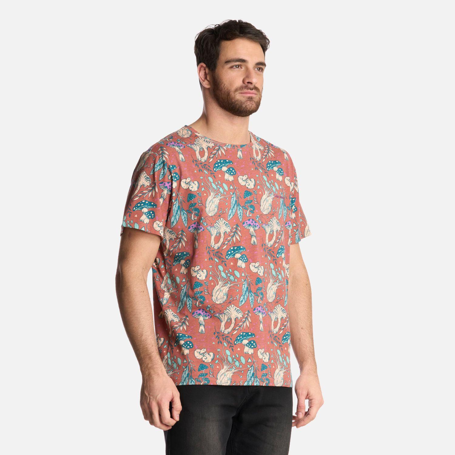 Polera Hombre Mundo Fungi Print Terracota Haka Honu-1