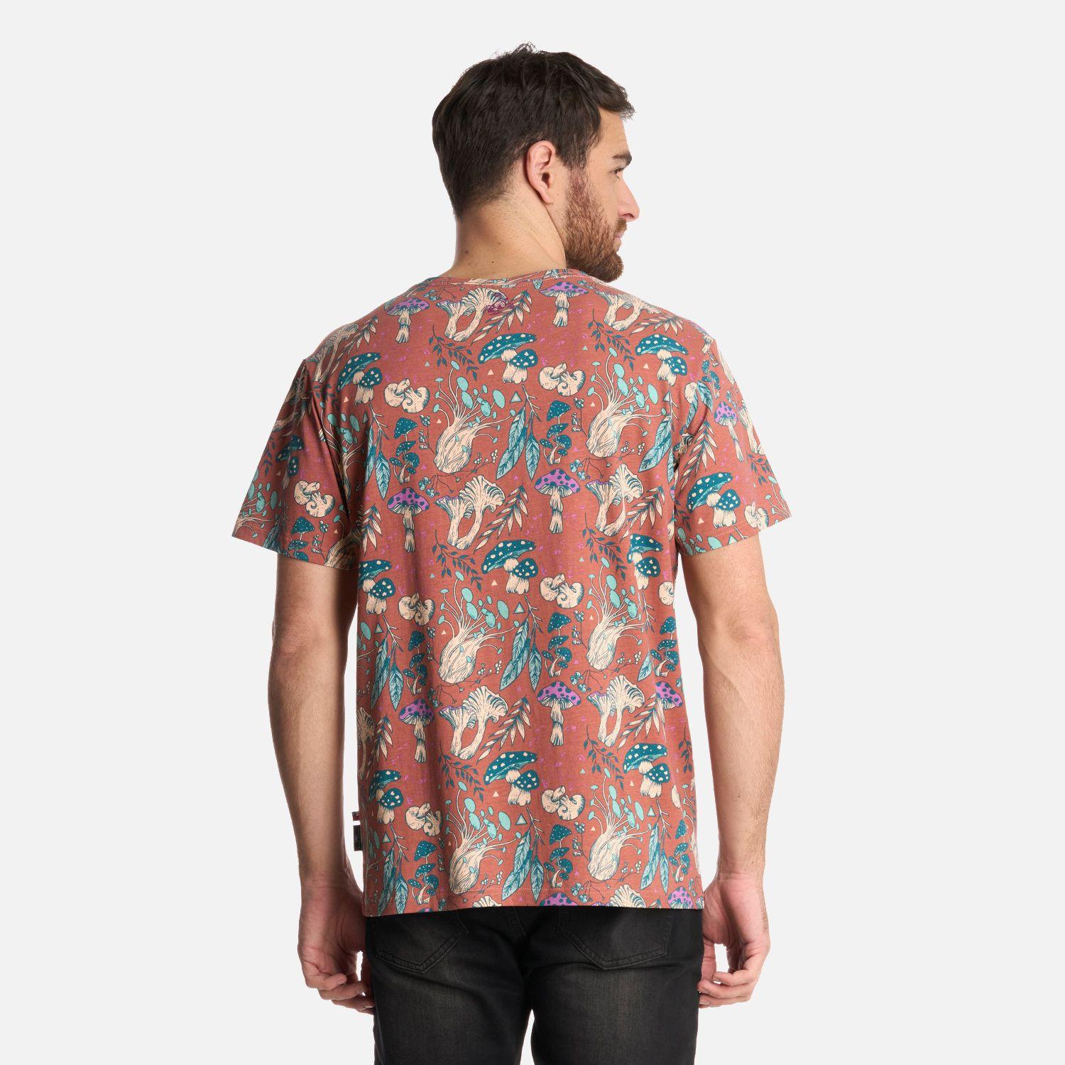 Polera Hombre Mundo Fungi Print Terracota Haka Honu-2
