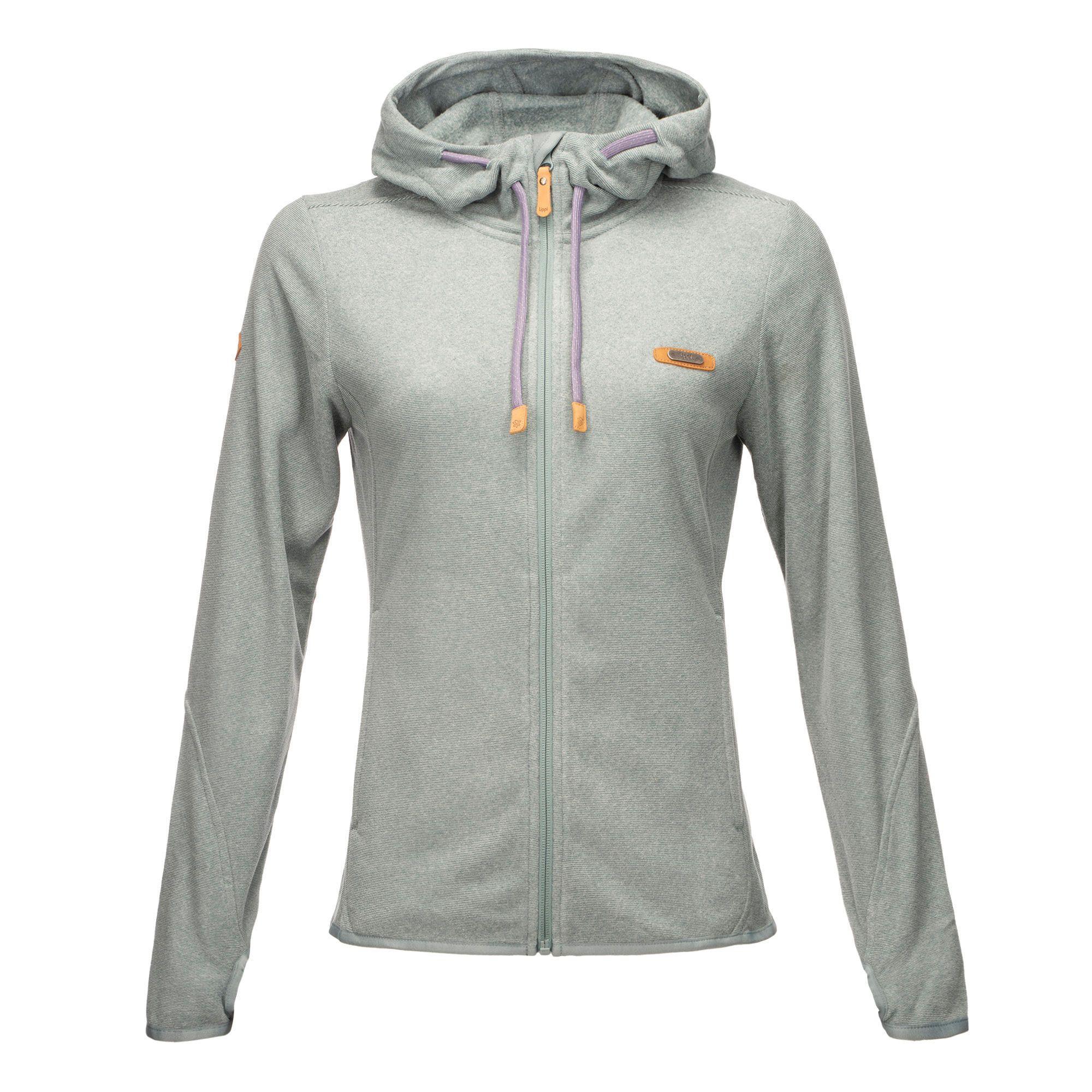 Poleron Mujer Stripes Nano-F Full Zip Verde Grisaceo Lippi-0