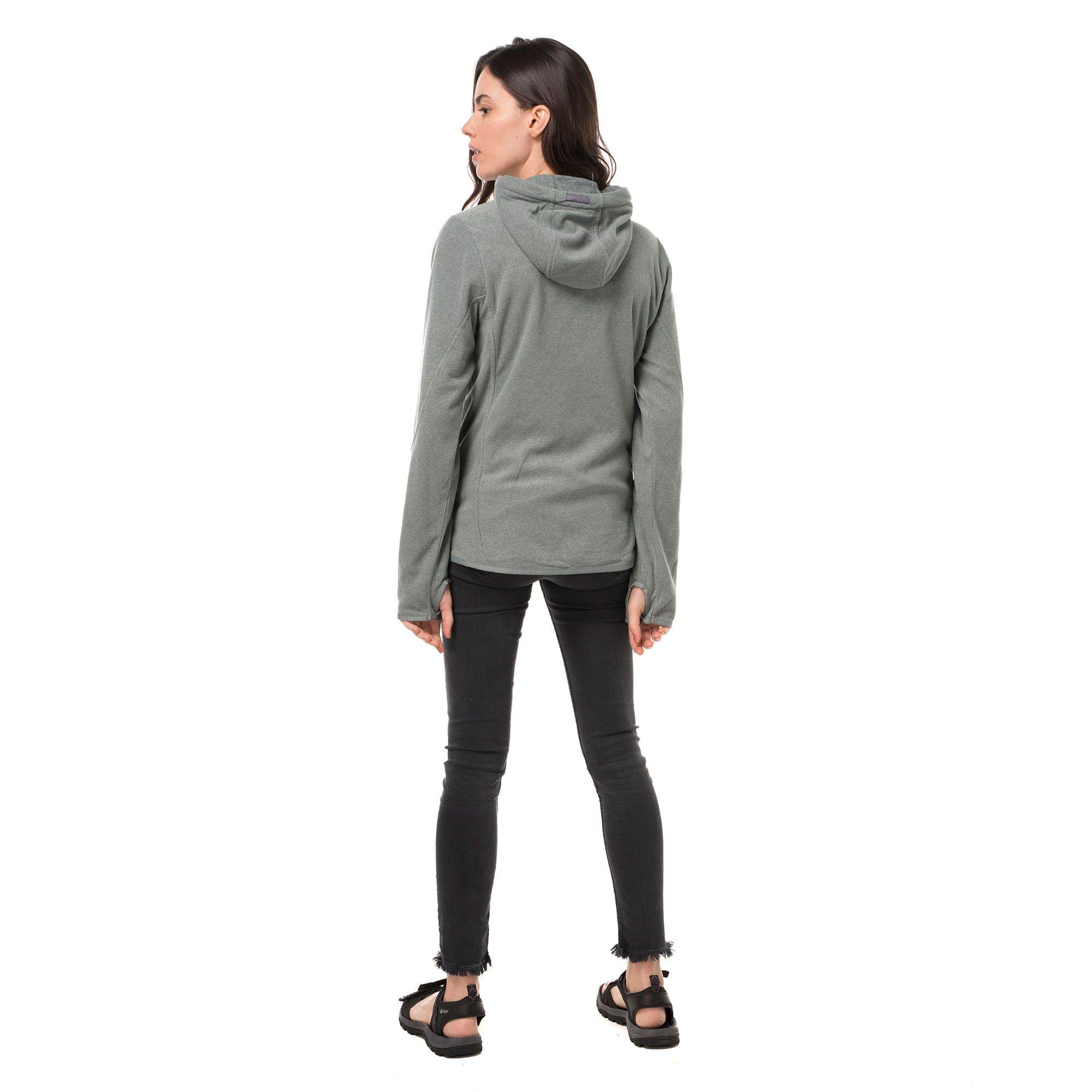 Poleron Mujer Stripes Nano-F Full Zip Verde Grisaceo Lippi-3