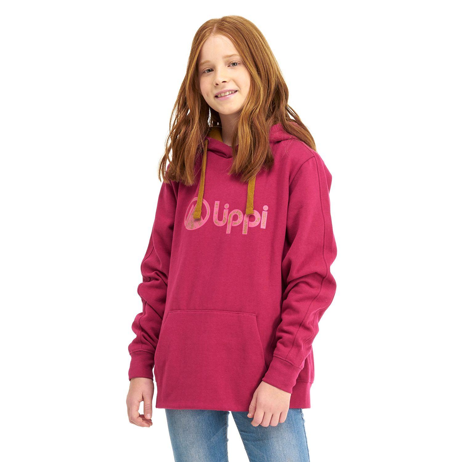 Poleron Teen Girl Insigne Hoody Sweatshirt Frambuesa Oscuro Lippi-1