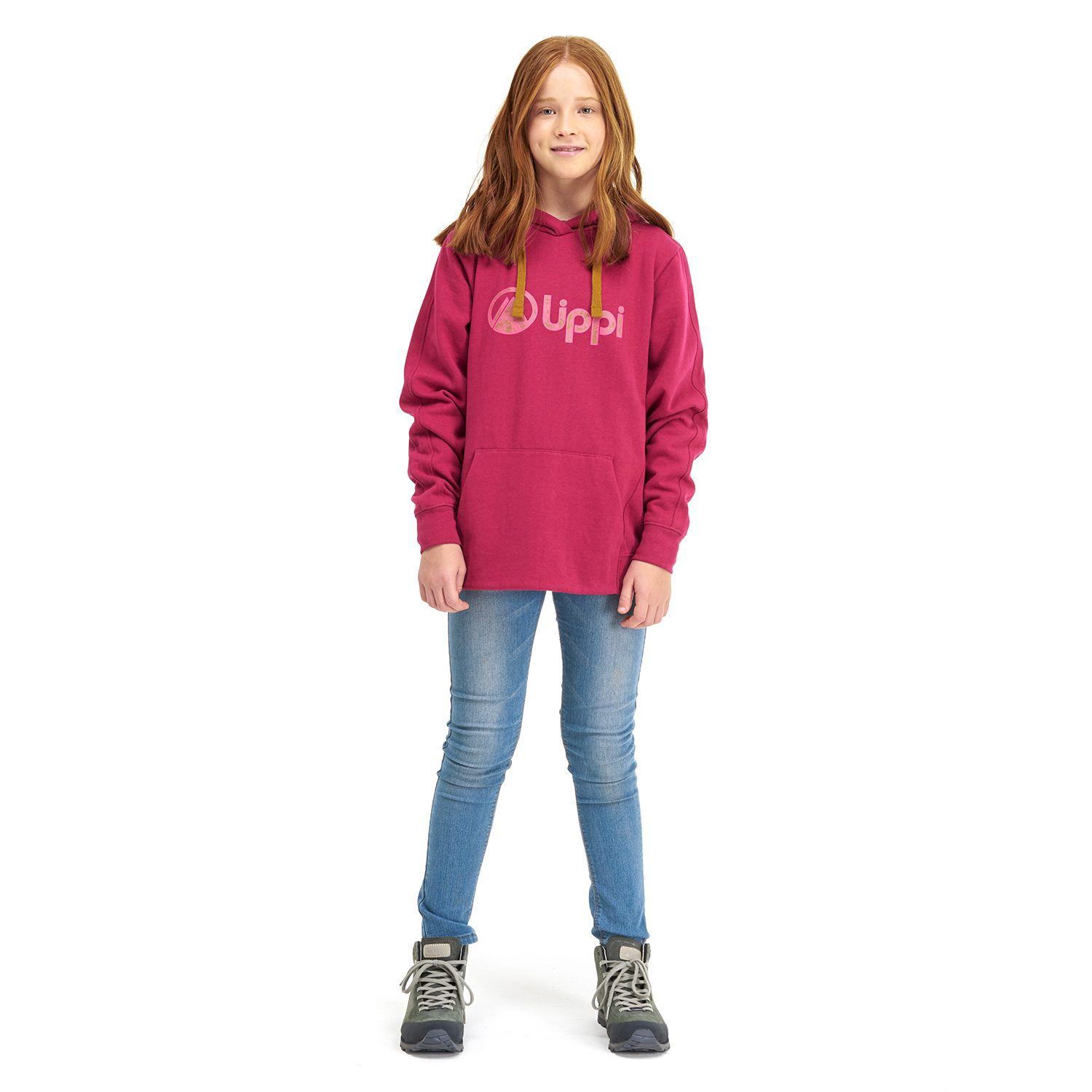 Poleron Teen Girl Insigne Hoody Sweatshirt Frambuesa Oscuro Lippi-5