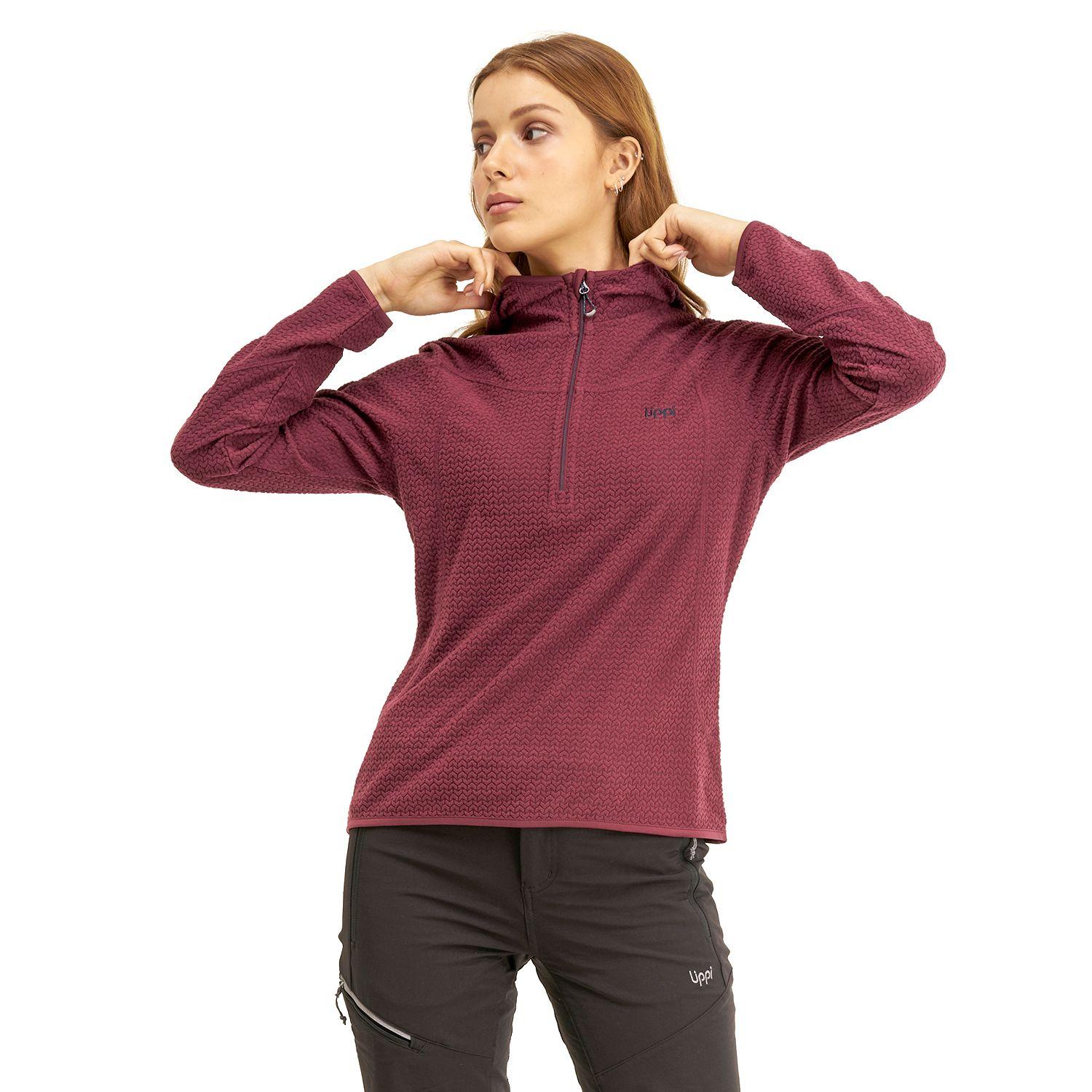 Poleron Mujer Jacaranda Nano-F 14 Zip Hoody Burdeo Lippi I20-1