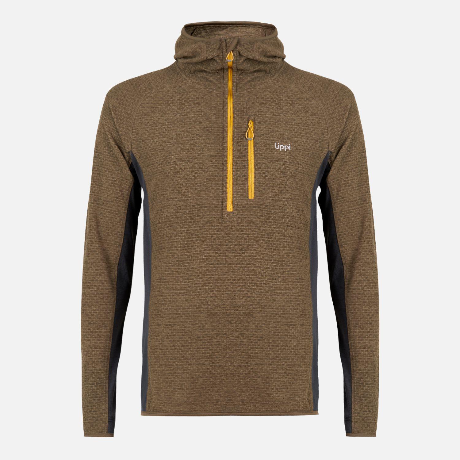 Poleron Hombre Jacaranda Mountain Nano-F 1/4 Zip Hoody Melange Oliva Oscuro Lippi-0