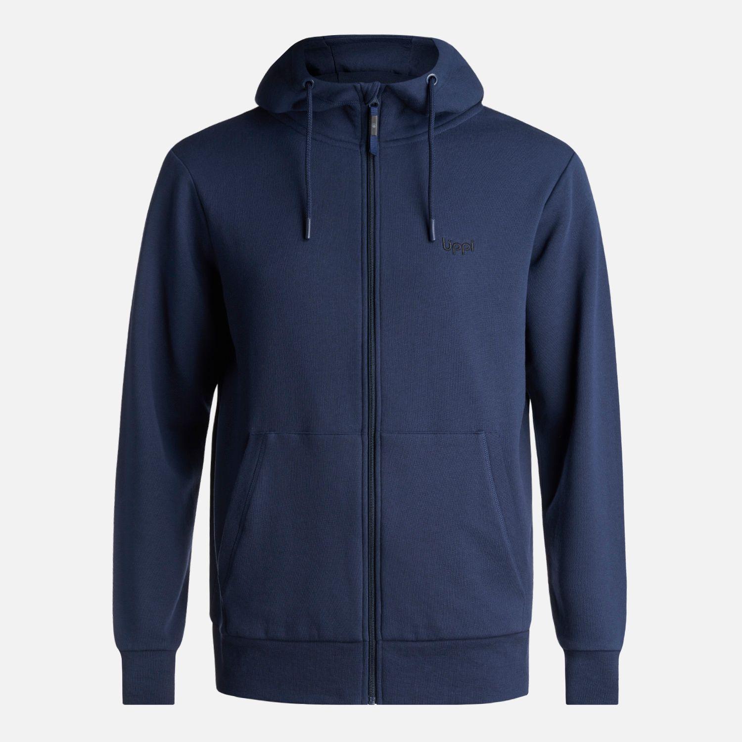 Poleron Hombre Ulmo Full Zip Hoody Sweatshirt Azul Marino Lippi-0