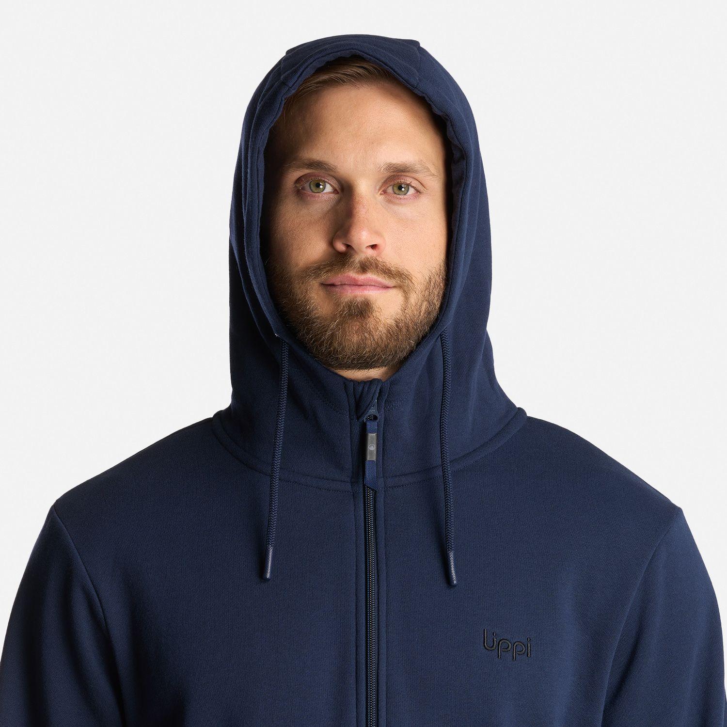 Poleron Hombre Ulmo Full Zip Hoody Sweatshirt Azul Marino Lippi-5